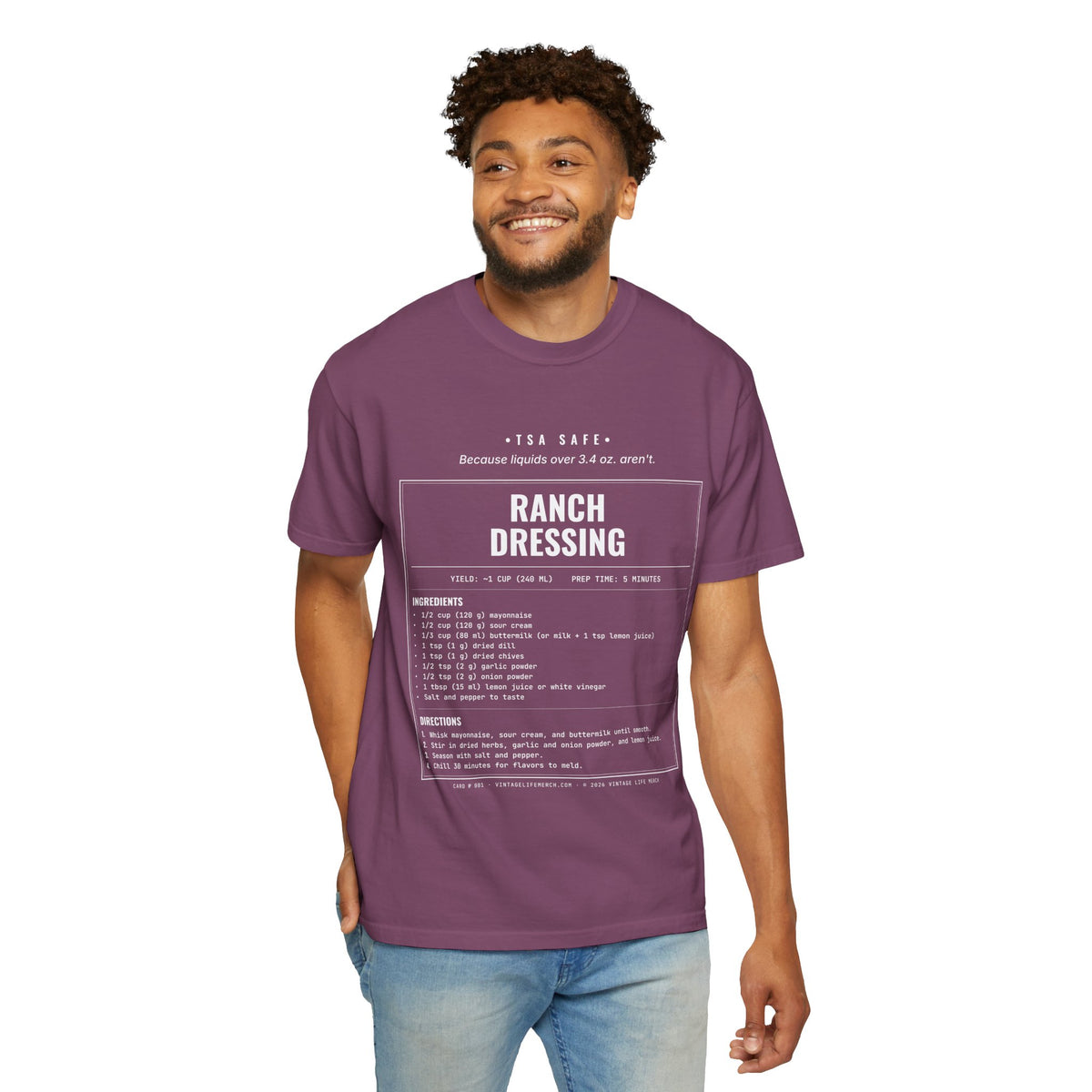 Ranch Dressing Recipe Shirt | TSA Safe Vintage Tee