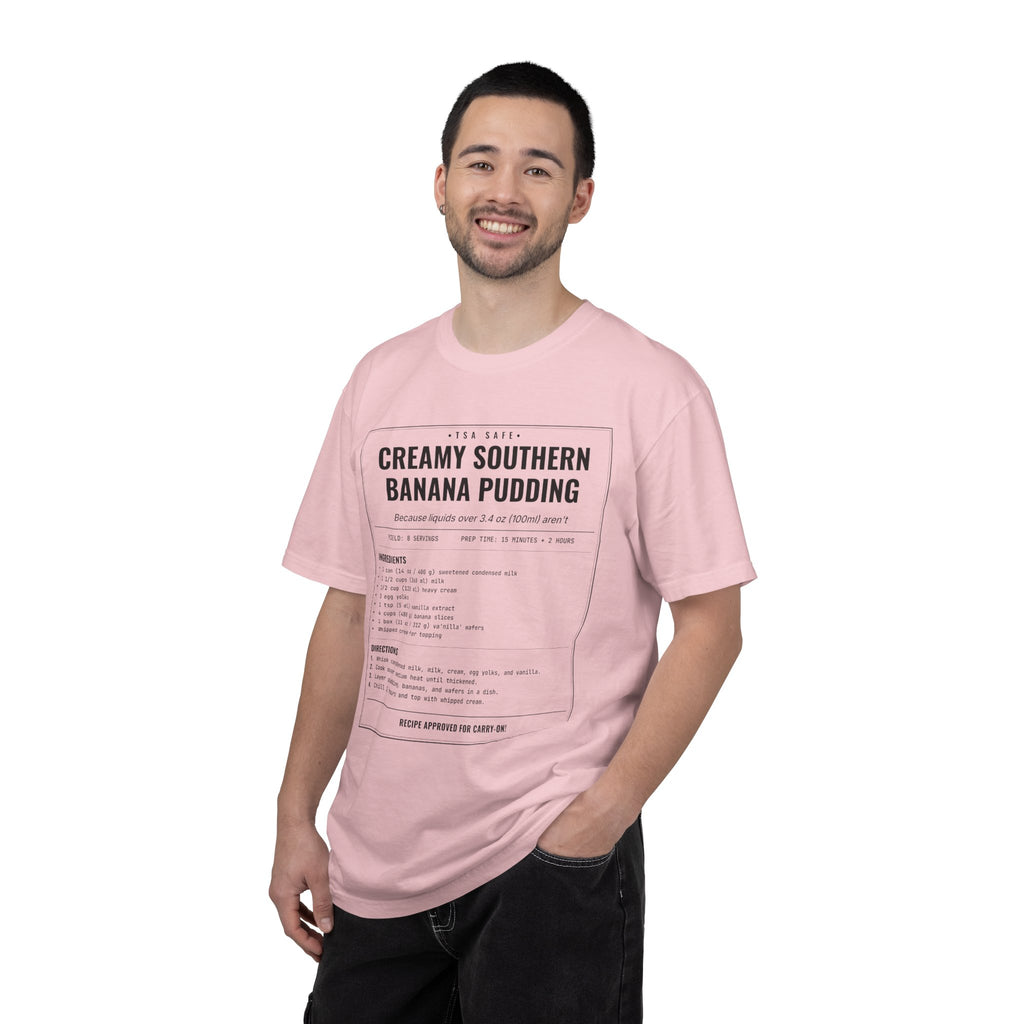 Creamy Southern Banana Pudding | Vintage Recipe Card T-Shirt — Black Ink