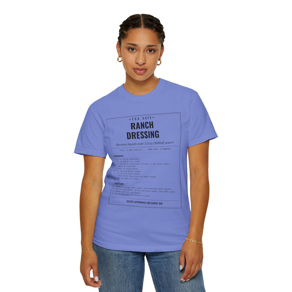 TSA-Safe Ranch Dressing | Vintage Recipe Card T-Shirt — Black Ink