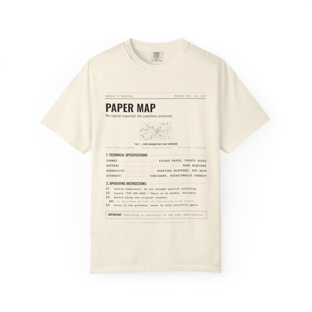 Paper Map Spec Sheet Shirt | Analog Life Vintage Tee in Ivory