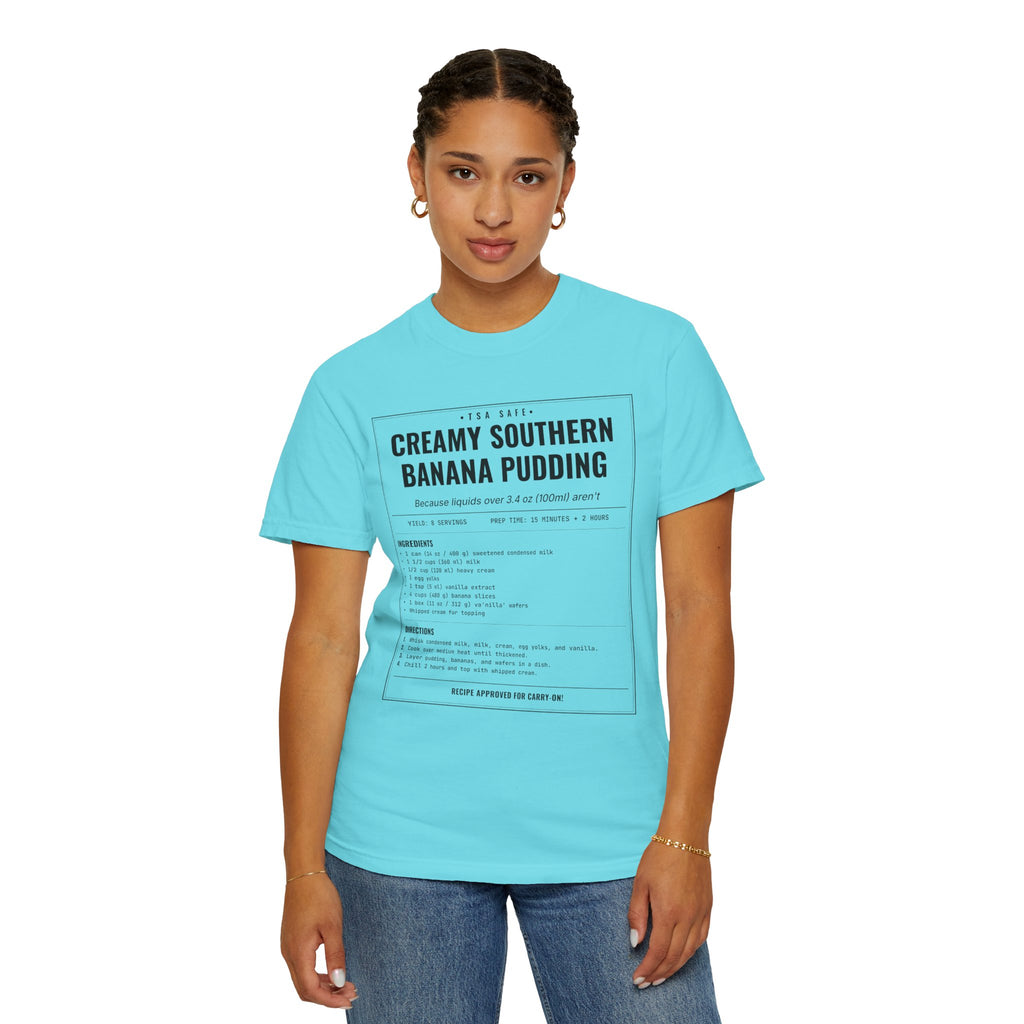Creamy Southern Banana Pudding | Vintage Recipe Card T-Shirt — Black Ink