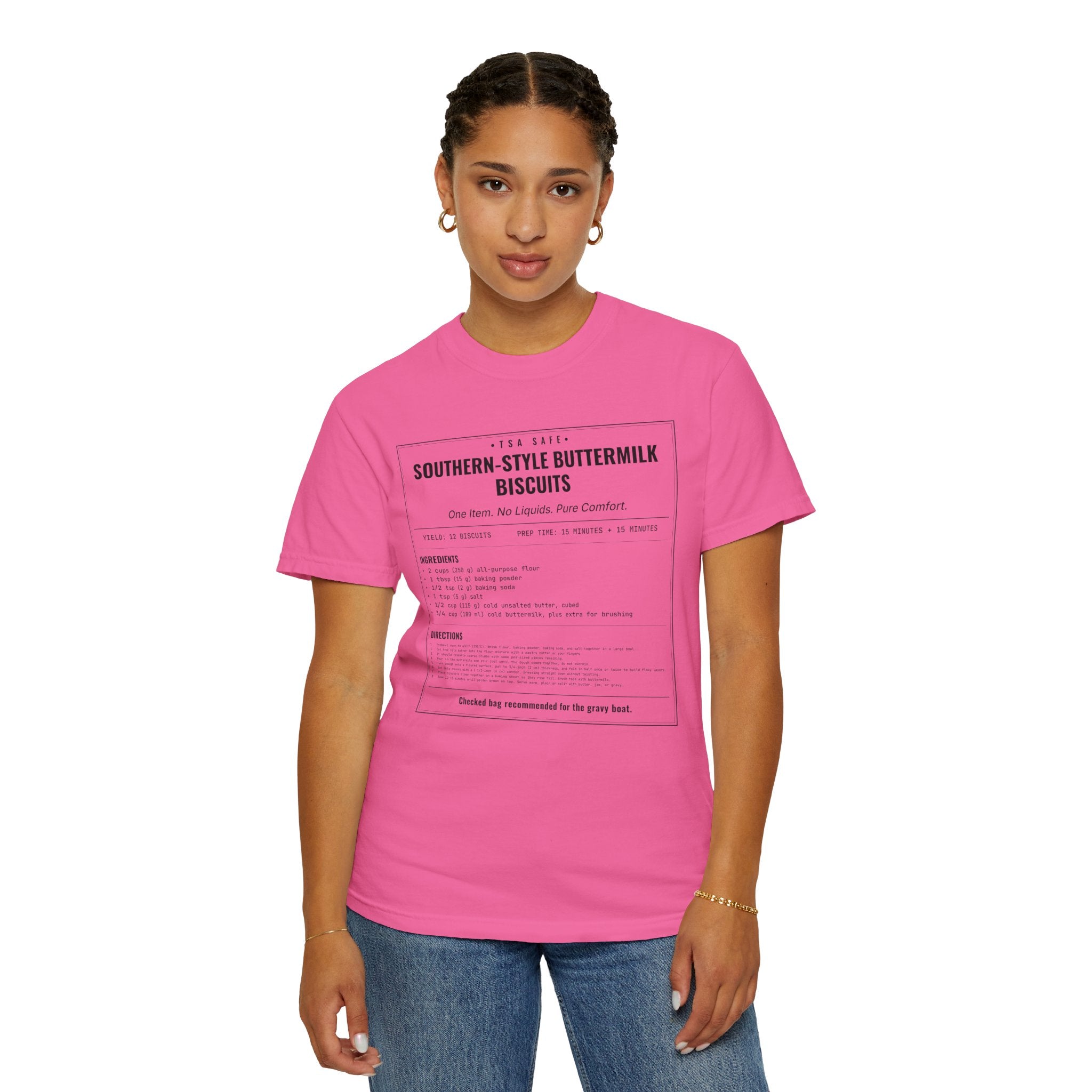 Southern Style Buttermilk Biscuits | Vintage Recipe Card T-Shirt — Black Ink