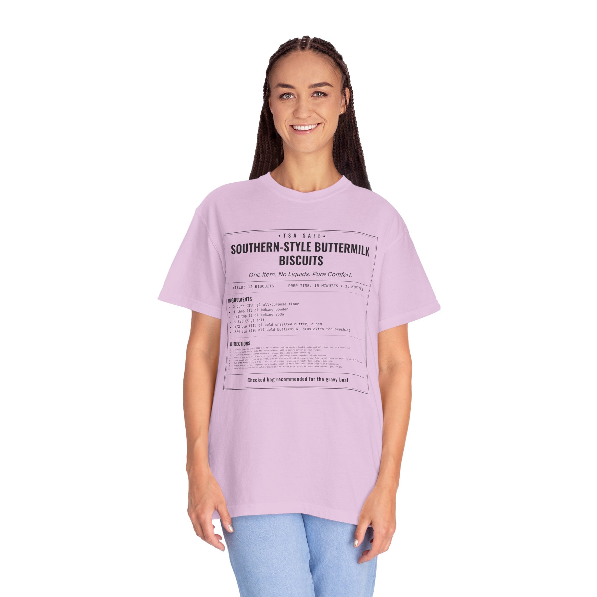Southern Style Buttermilk Biscuits | Vintage Recipe Card T-Shirt — Black Ink