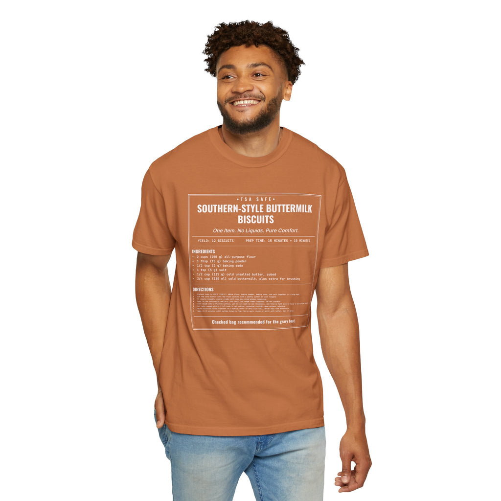 Southern Style Buttermilk Biscuits | Vintage Recipe Card T-Shirt — White Ink