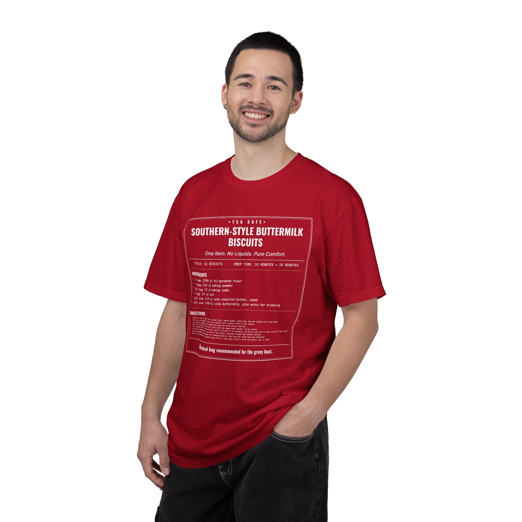 Southern Style Buttermilk Biscuits | Vintage Recipe Card T-Shirt — White Ink