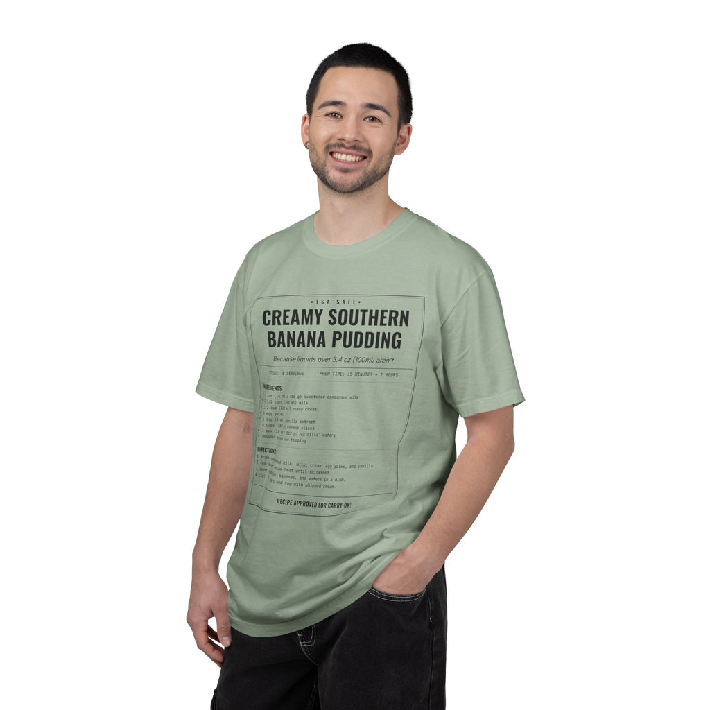 Creamy Southern Banana Pudding | Vintage Recipe Card T-Shirt — Black Ink