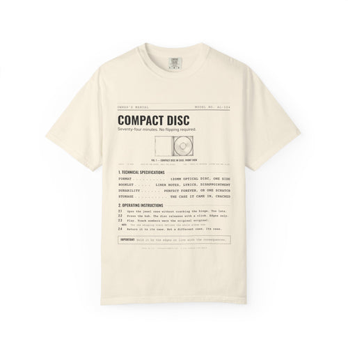 Compact Disc Spec Sheet Shirt | Analog Life Vintage Tee in Ivory