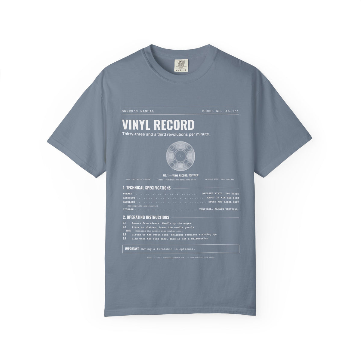 Vinyl Record Spec Sheet Shirt | Analog Life Vintage Tee