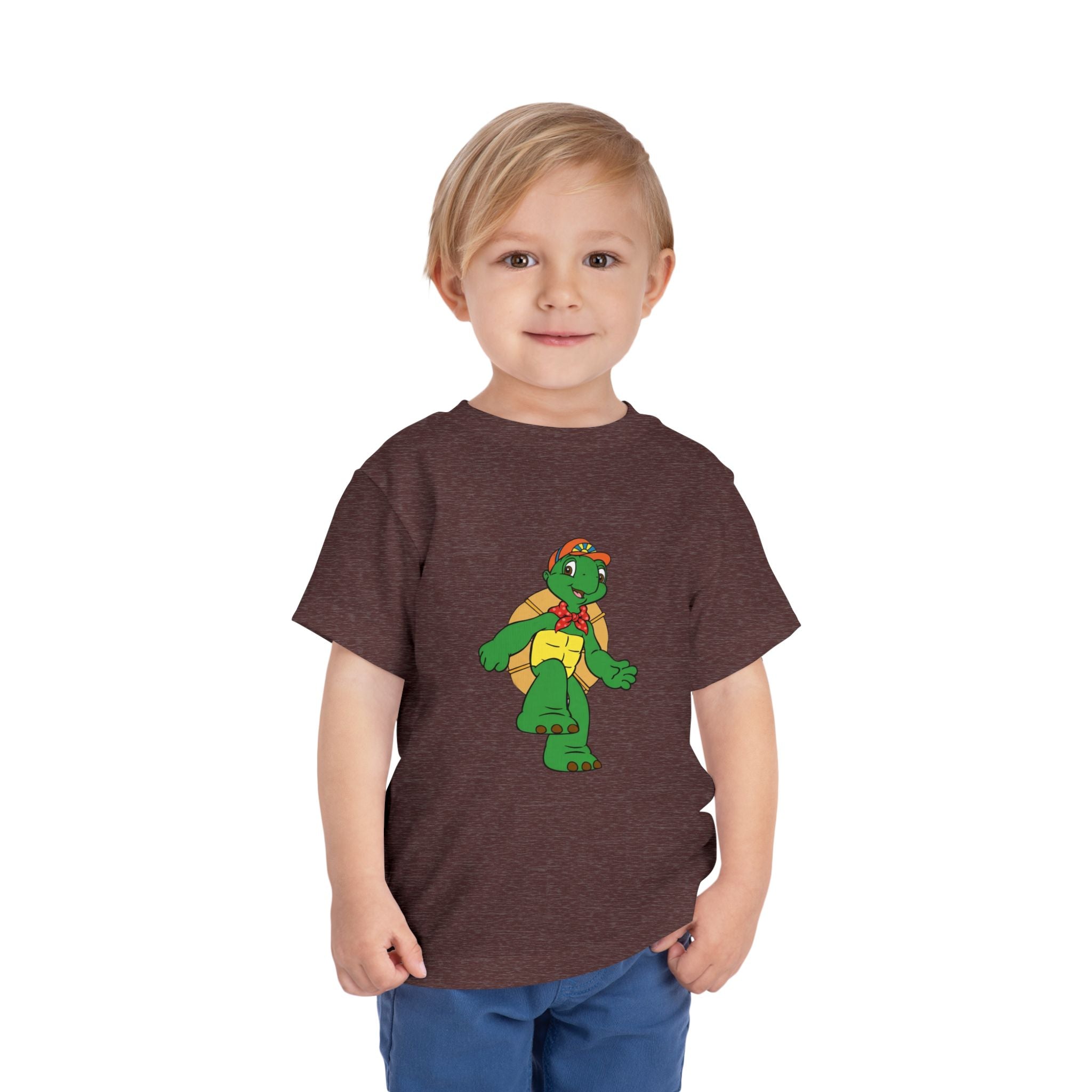 Kids Turtle Graphic Toddler Tee | Retro Cartoon Turtle in Cap
