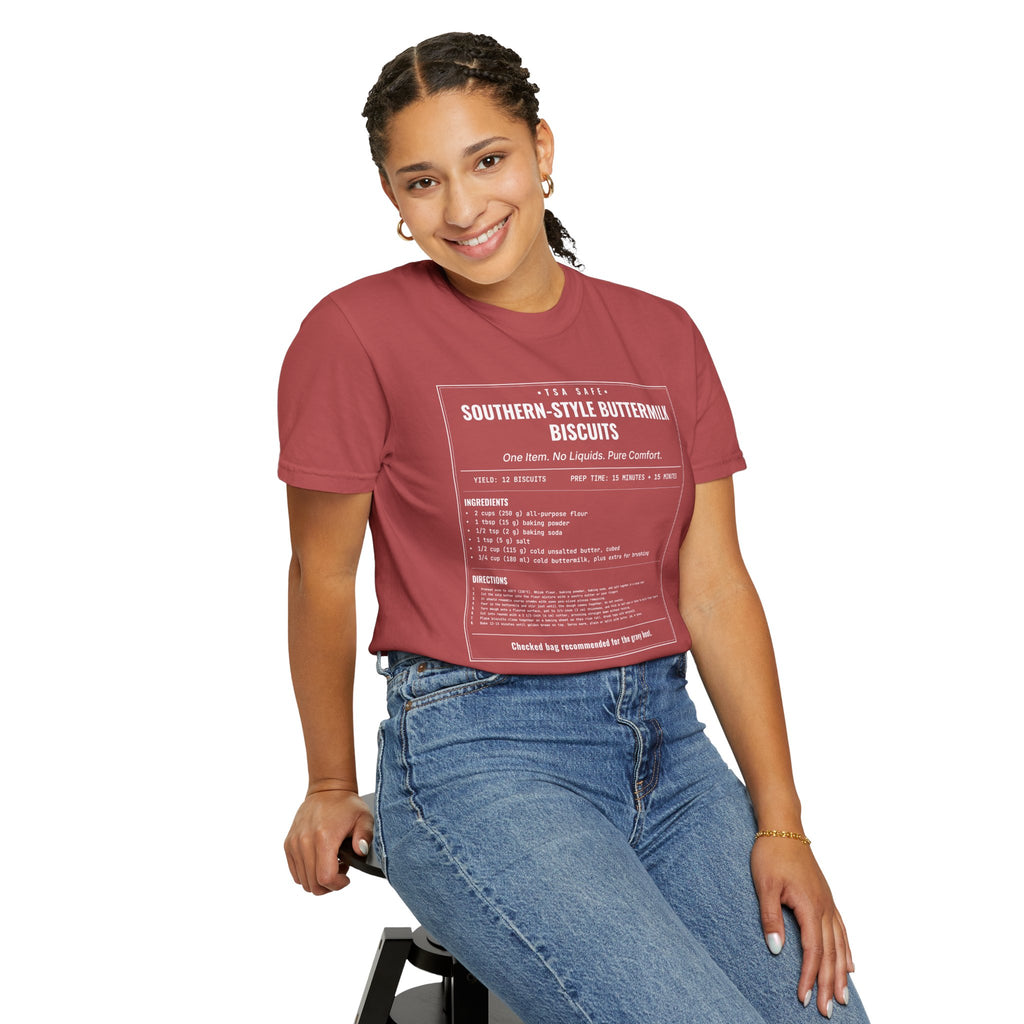 Southern Style Buttermilk Biscuits | Vintage Recipe Card T-Shirt — White Ink