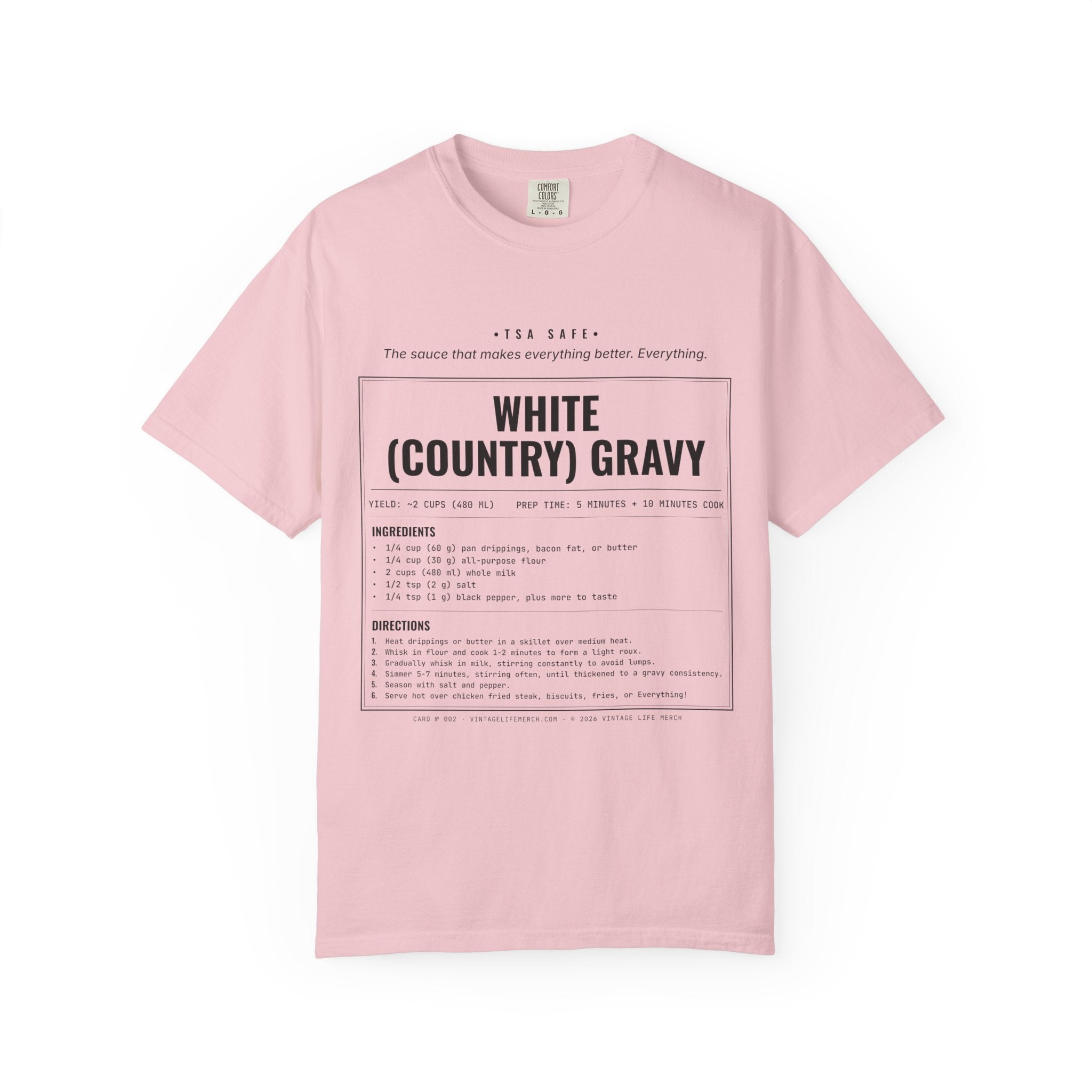 White Country Gravy Recipe Shirt | Southern Vintage Tee