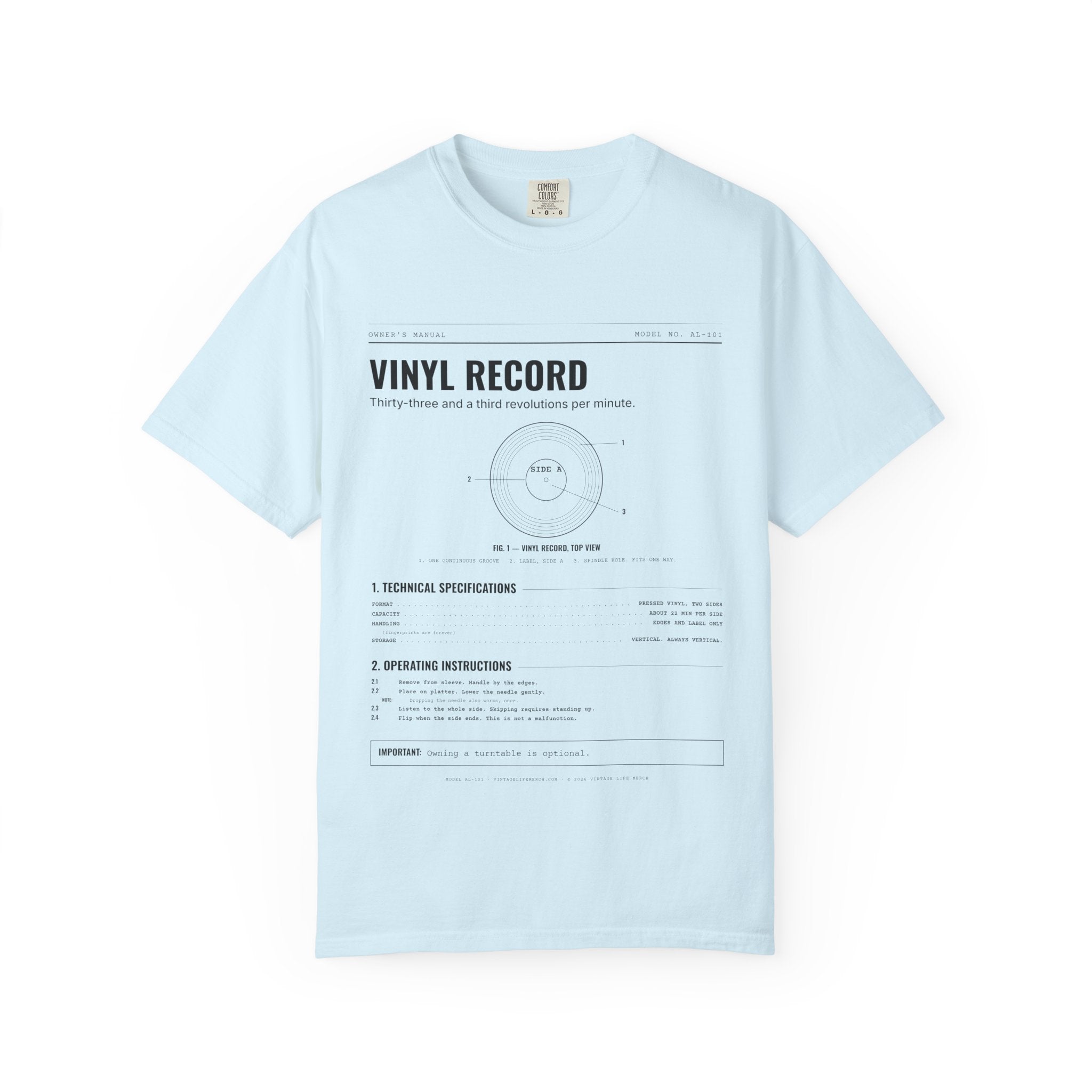 Vinyl Record Spec Sheet Shirt | Analog Life Vintage Tee