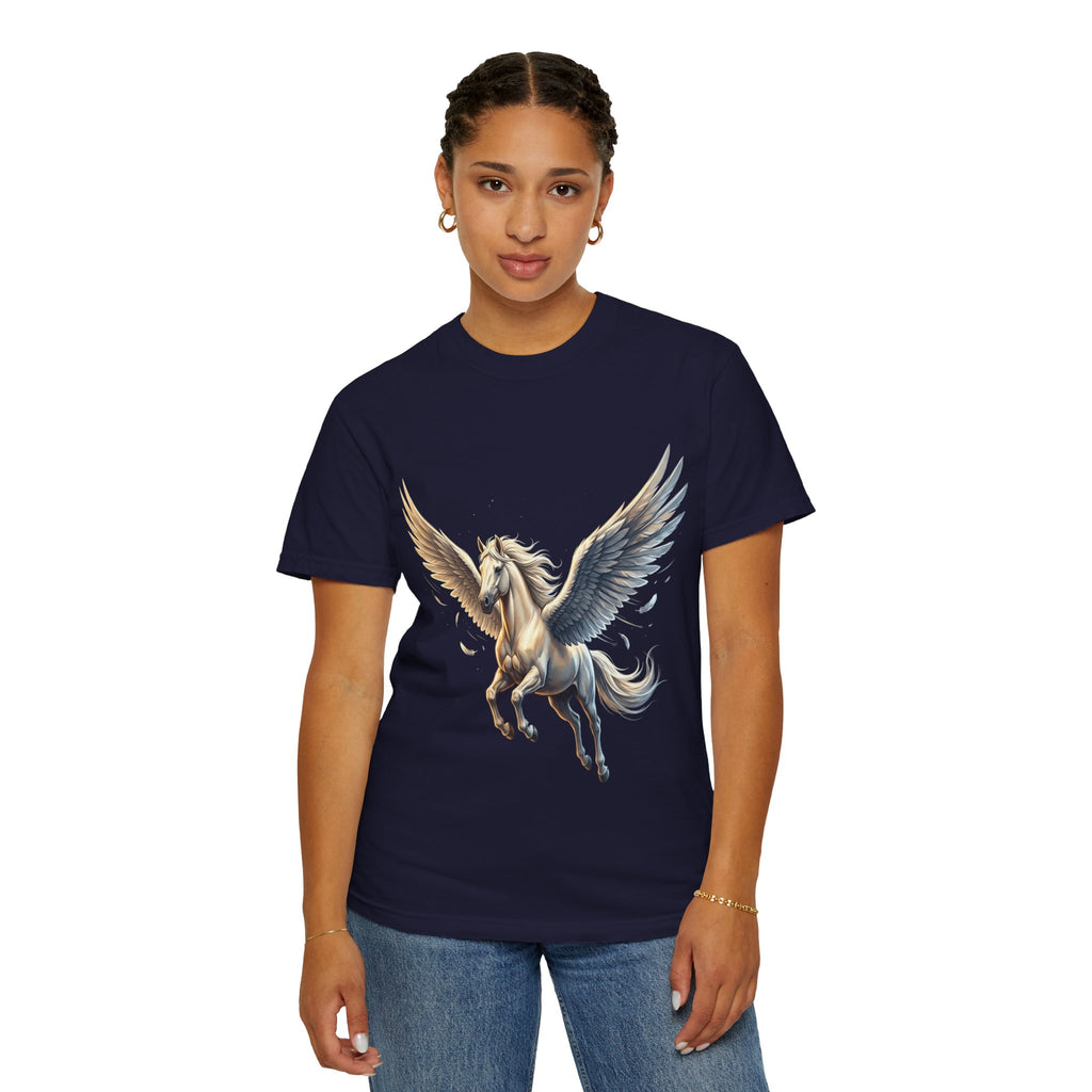 Majestic Pegasus Illustration T-shirt | Flying Horse Graphic Tee