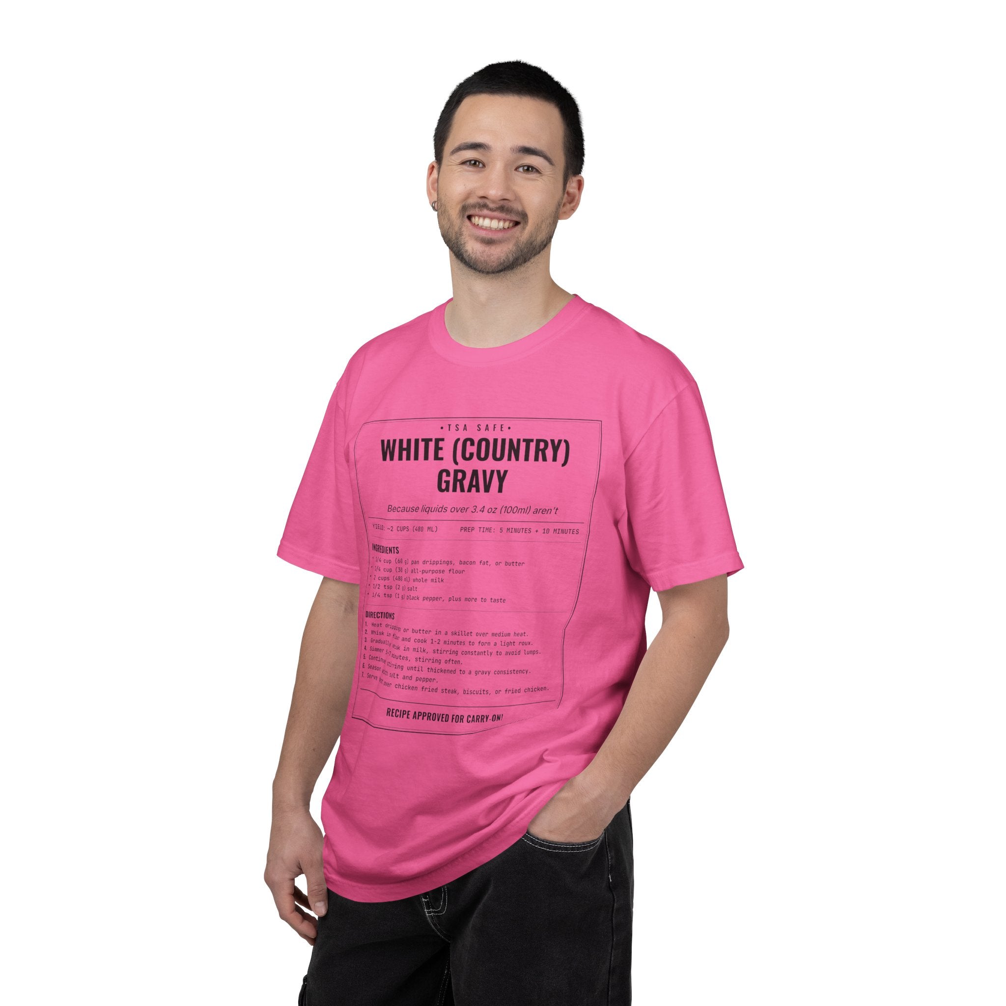 White Country Gravy | Vintage Recipe Card T-Shirt — Black Ink