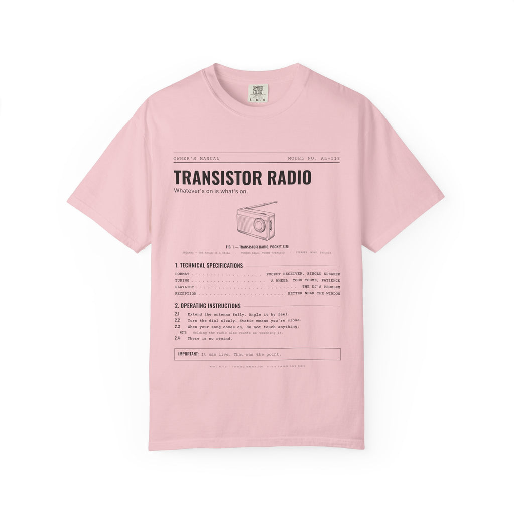 Transistor Radio Spec Sheet Shirt | Analog Life Vintage Tee