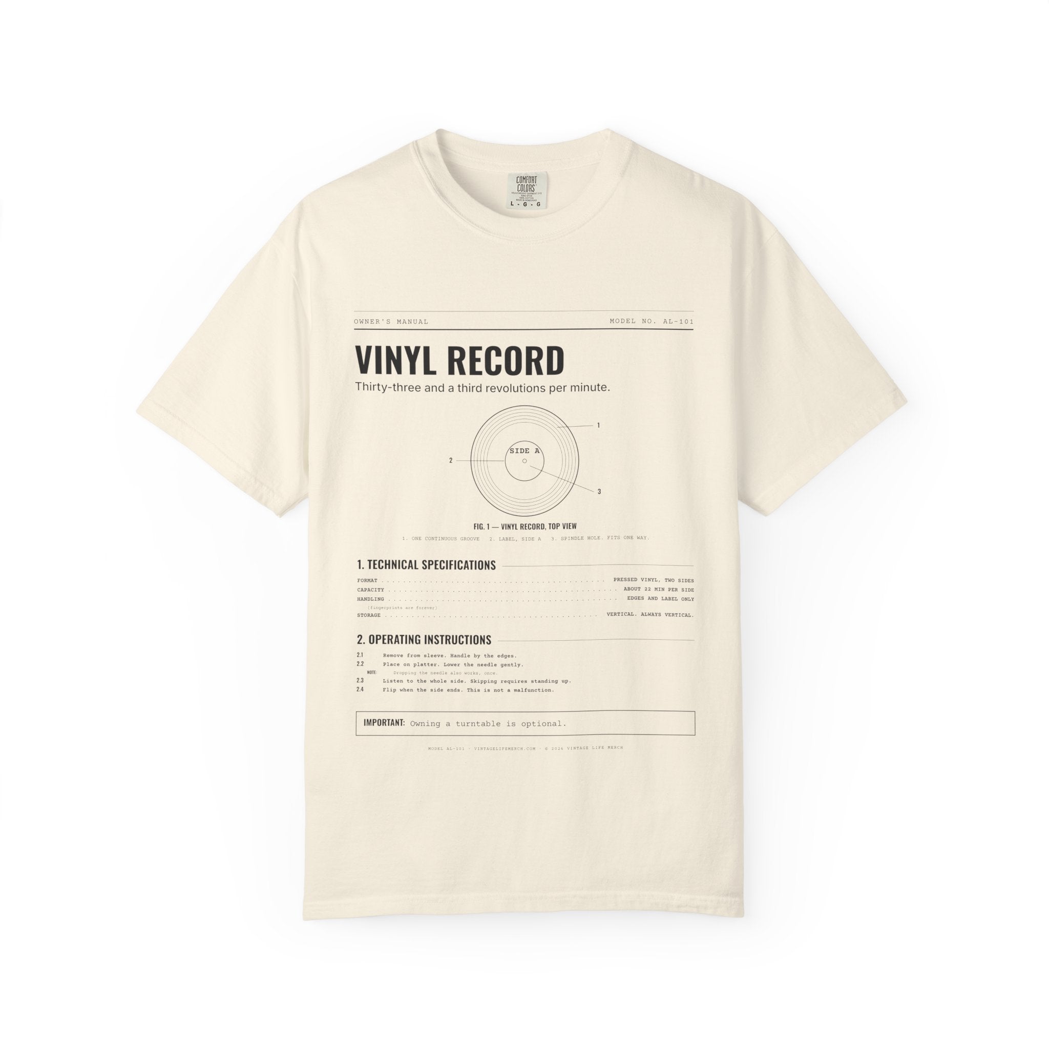 Vinyl Record Spec Sheet Shirt | Analog Life Vintage Tee