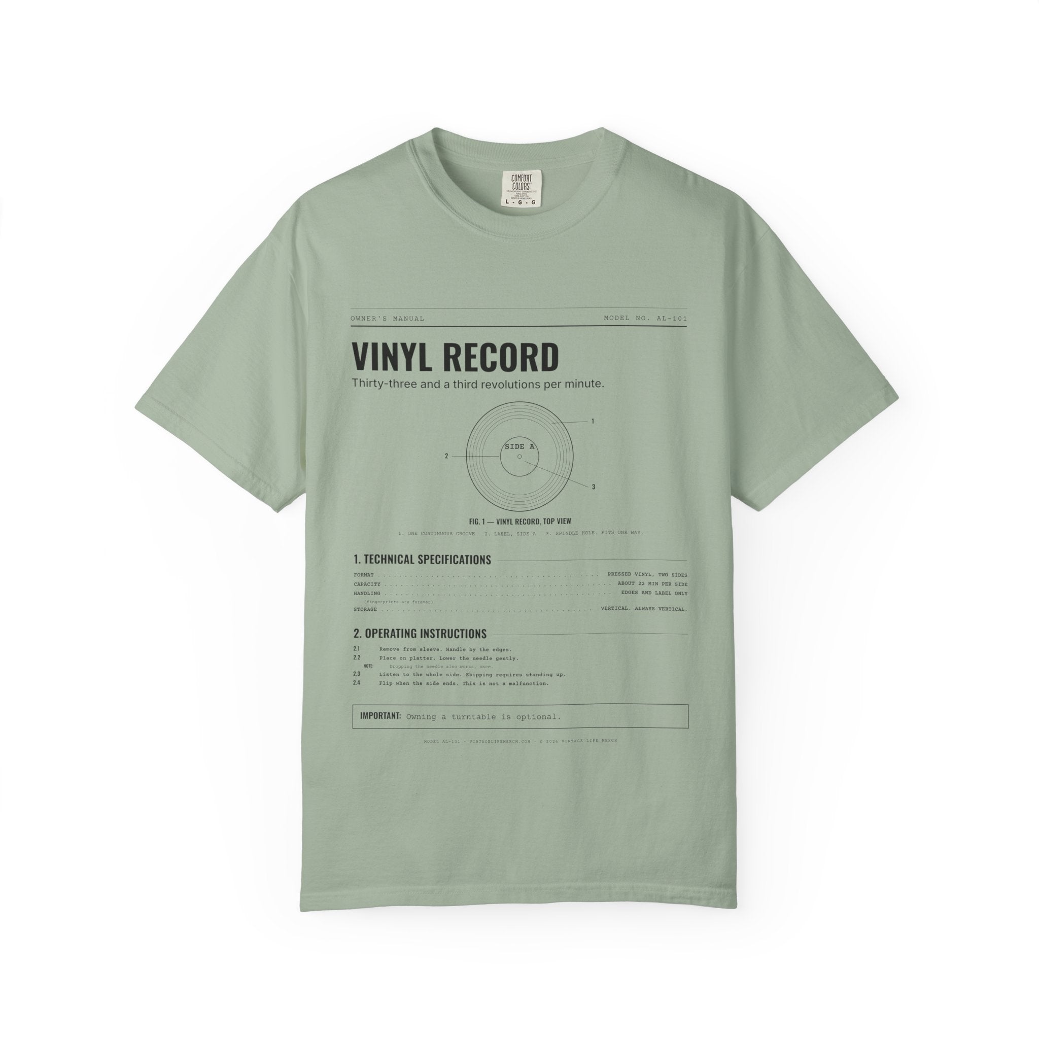 Vinyl Record Spec Sheet Shirt | Analog Life Vintage Tee