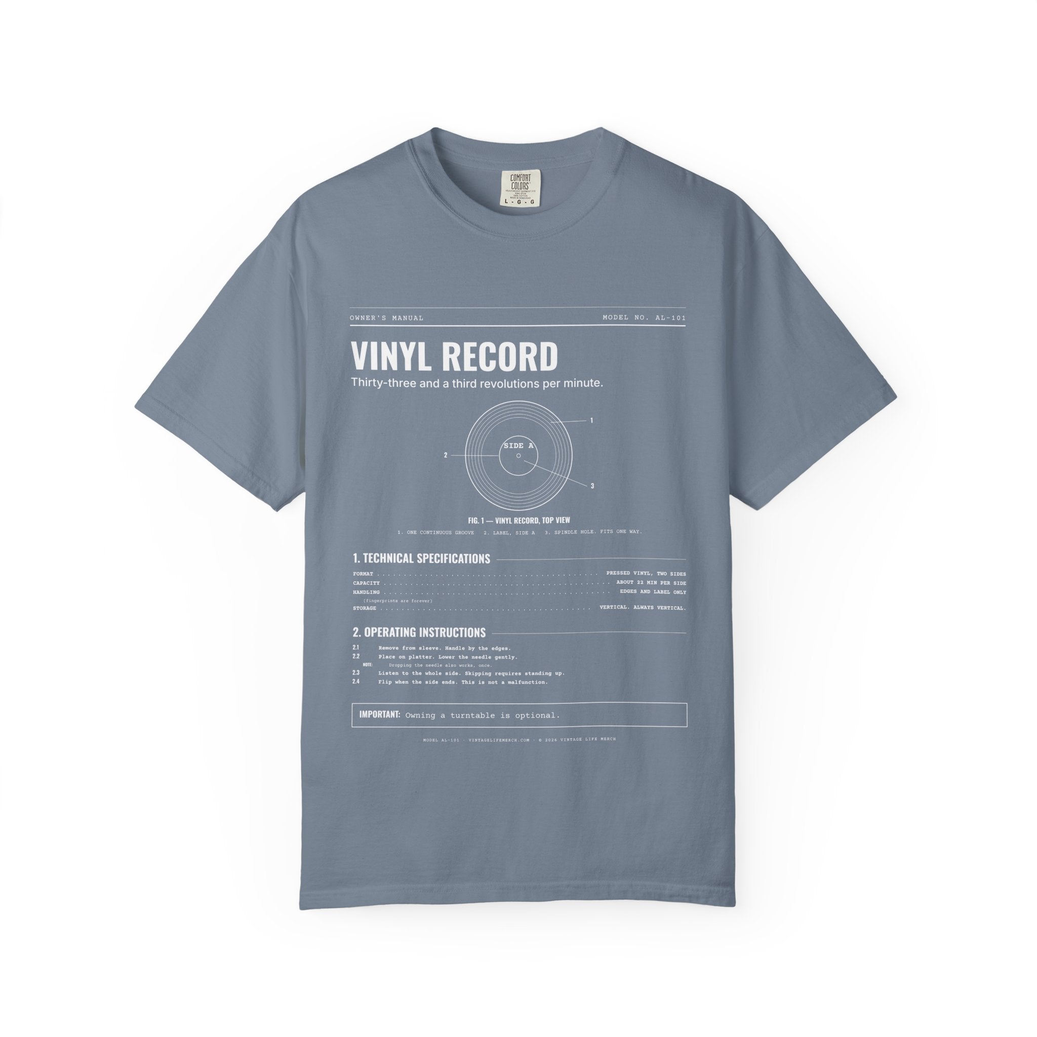 Vinyl Record Spec Sheet Shirt | Analog Life Vintage Tee