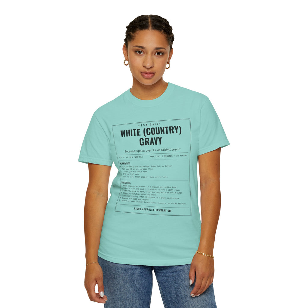 White Country Gravy | Vintage Recipe Card T-Shirt — Black Ink