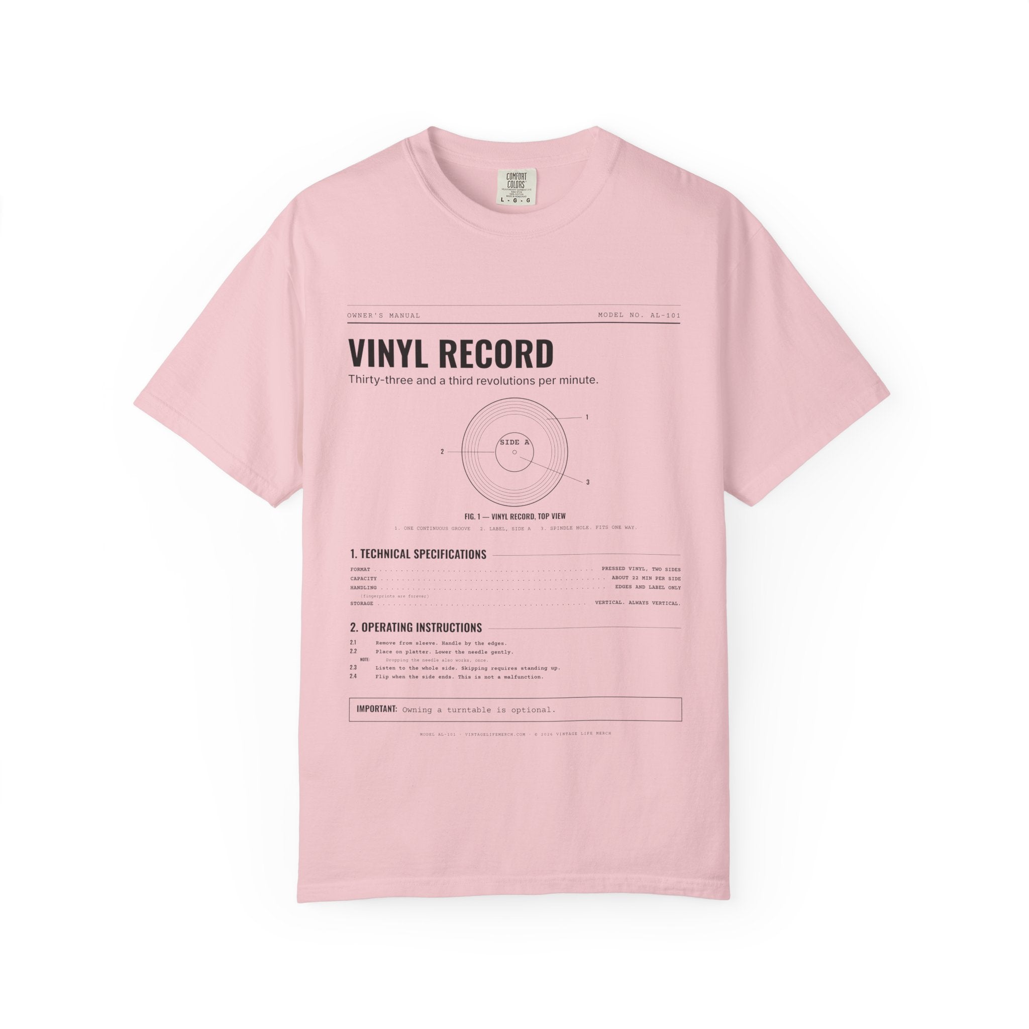Vinyl Record Spec Sheet Shirt | Analog Life Vintage Tee
