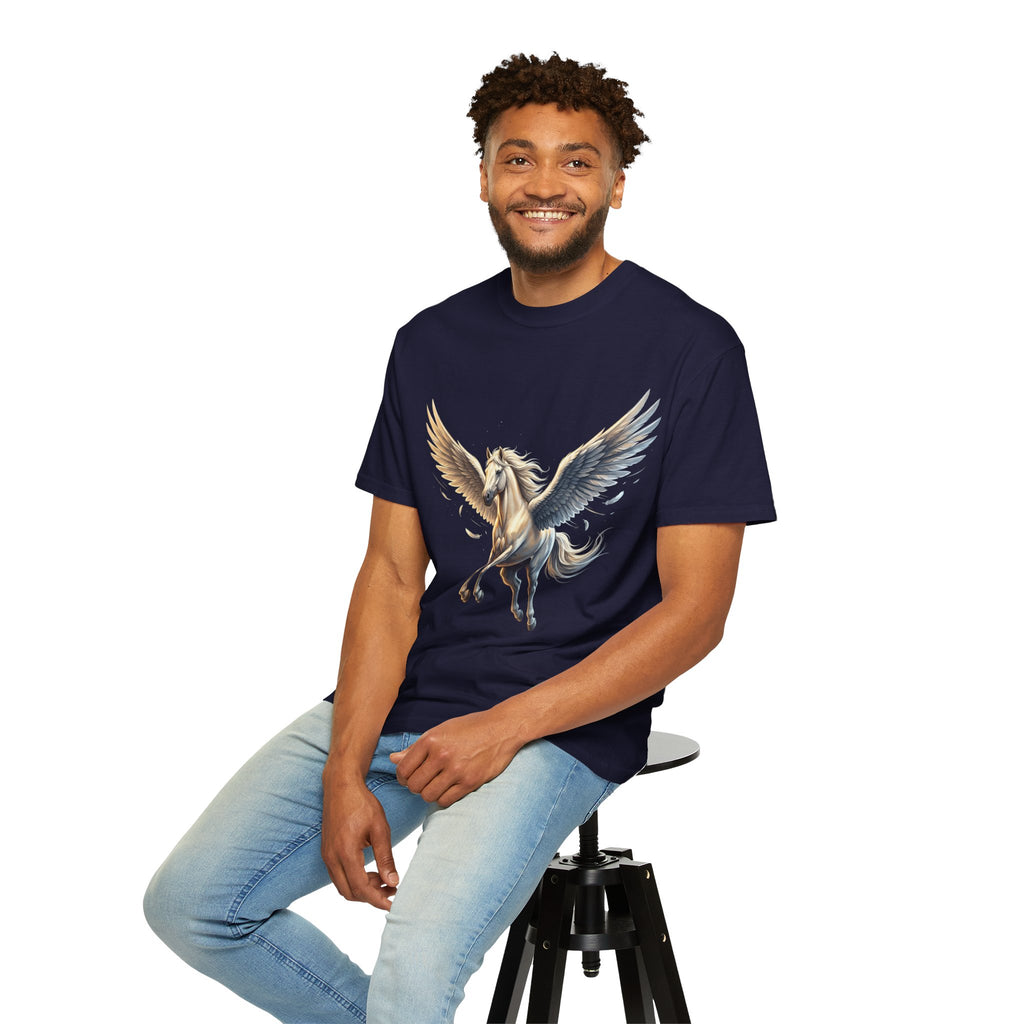 Majestic Pegasus Illustration T-shirt | Flying Horse Graphic Tee