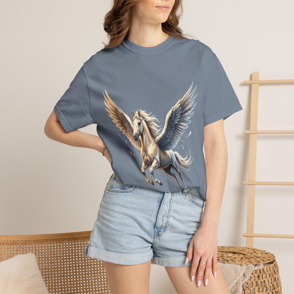 Majestic Pegasus Illustration T-shirt | Flying Horse Graphic Tee