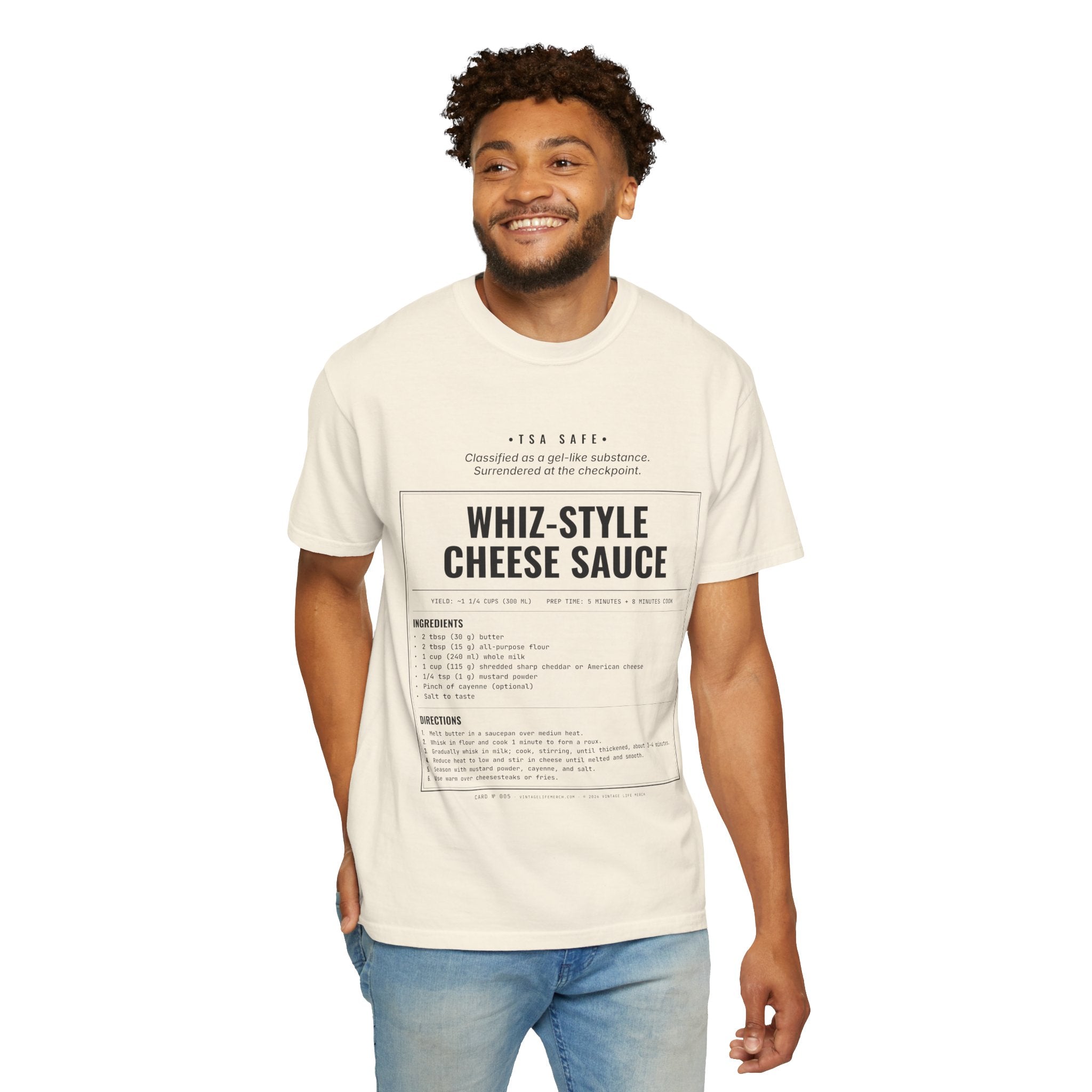 Whiz-Style Cheese Sauce Recipe Shirt | TSA Safe Vintage Tee