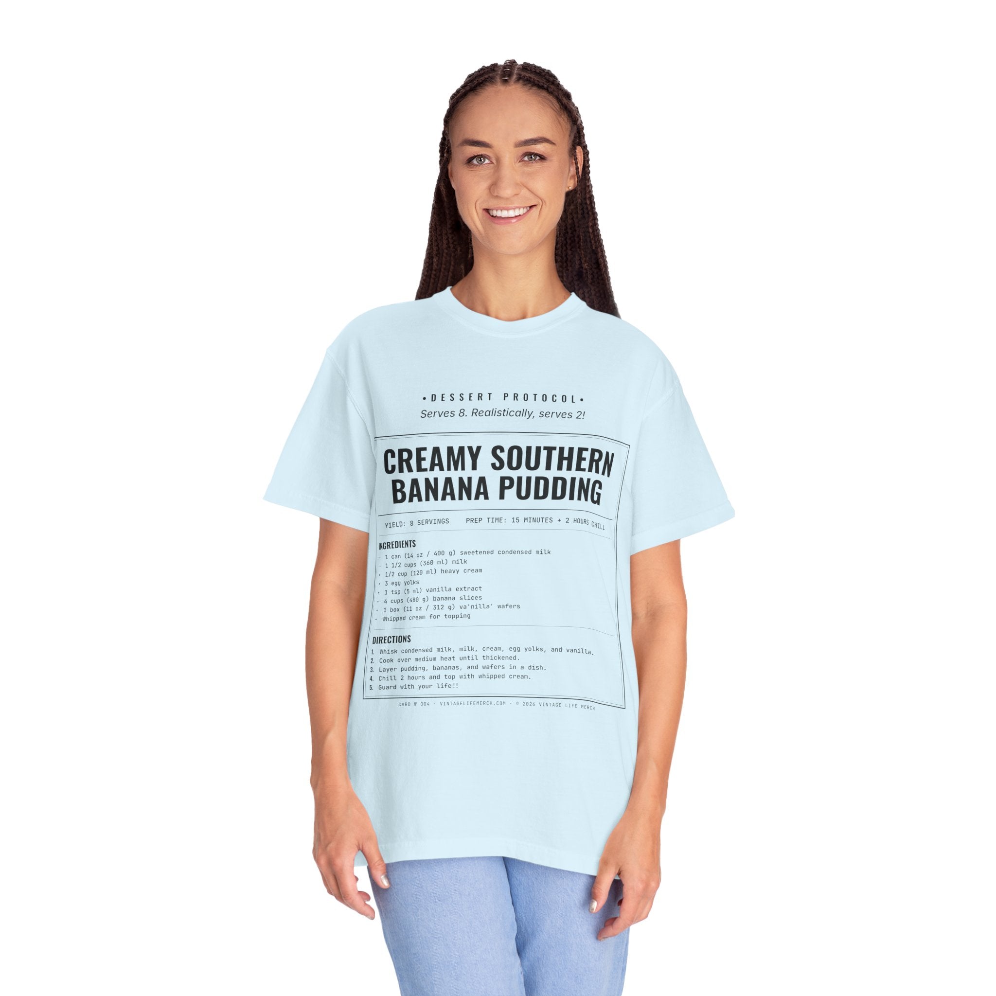 Creamy Banana Pudding Recipe Shirt | Southern Vintage Tee