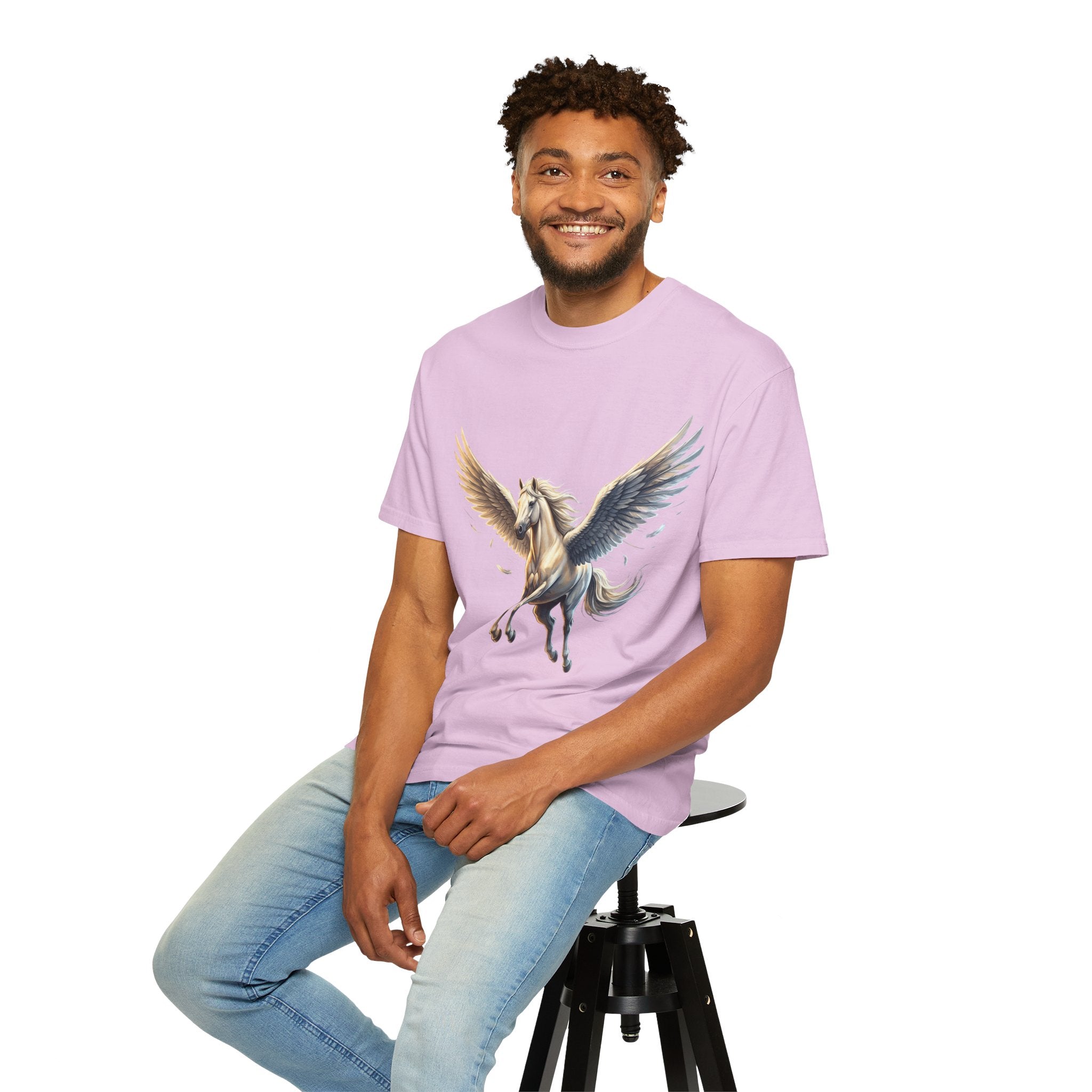 Majestic Pegasus Illustration T-shirt | Flying Horse Graphic Tee