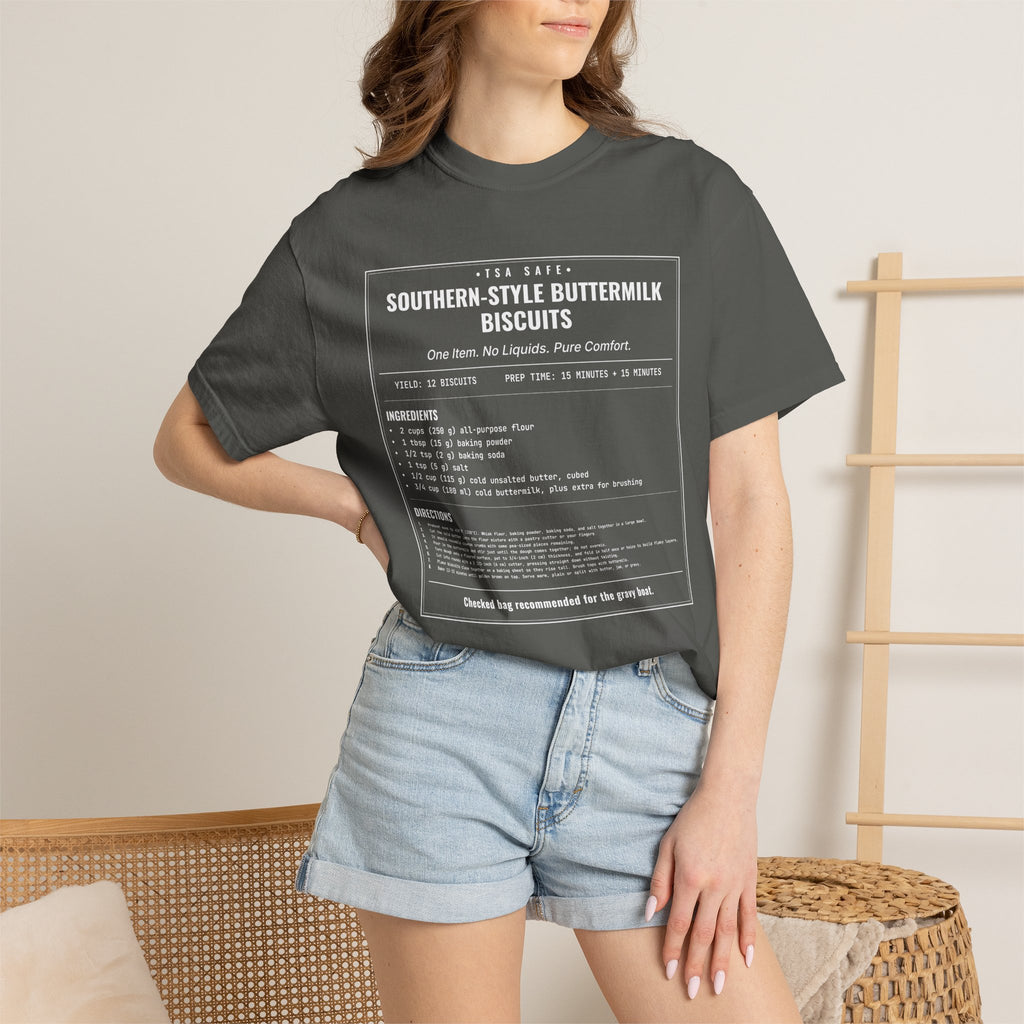 Southern Style Buttermilk Biscuits | Vintage Recipe Card T-Shirt — White Ink
