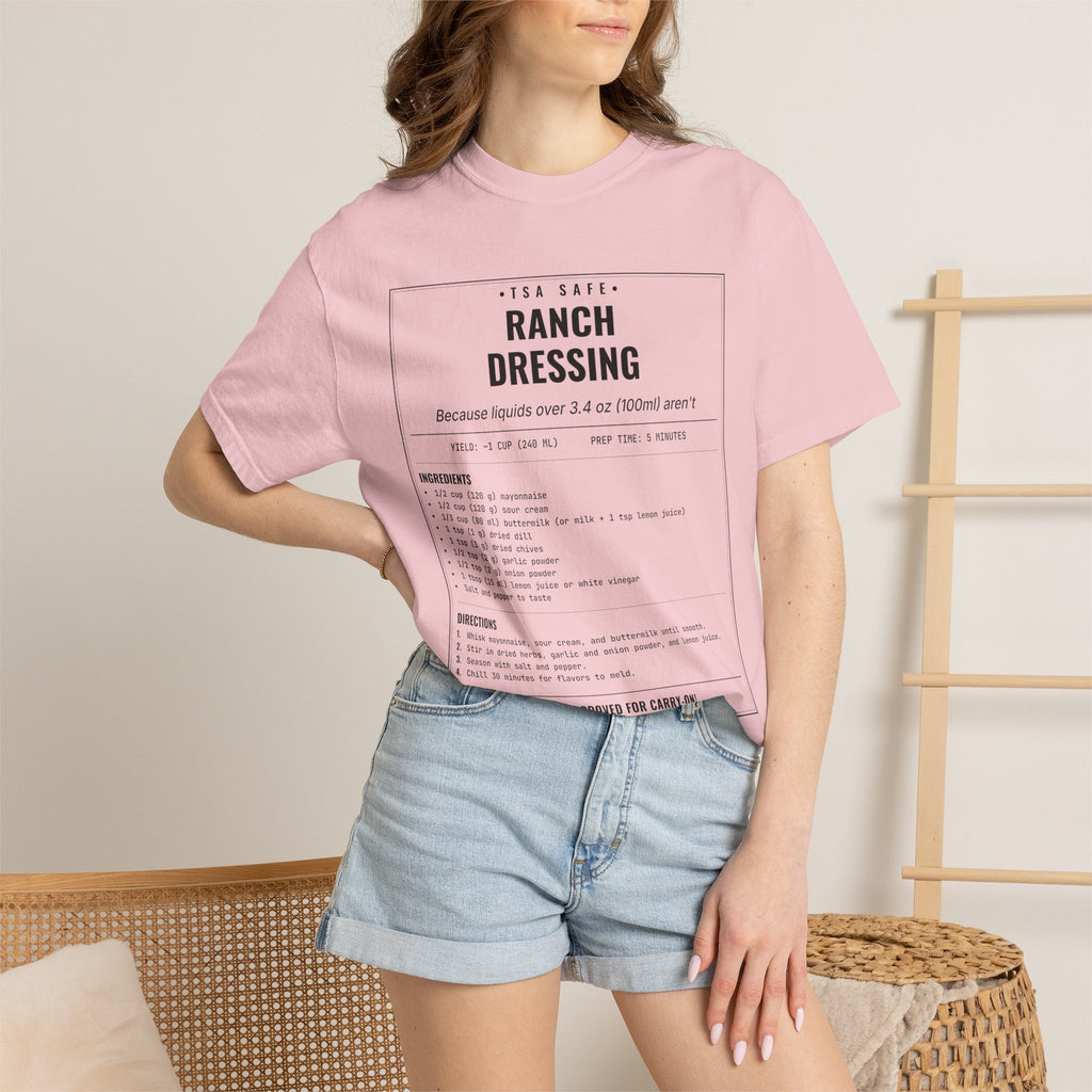 TSA-Safe Ranch Dressing | Vintage Recipe Card T-Shirt — Black Ink