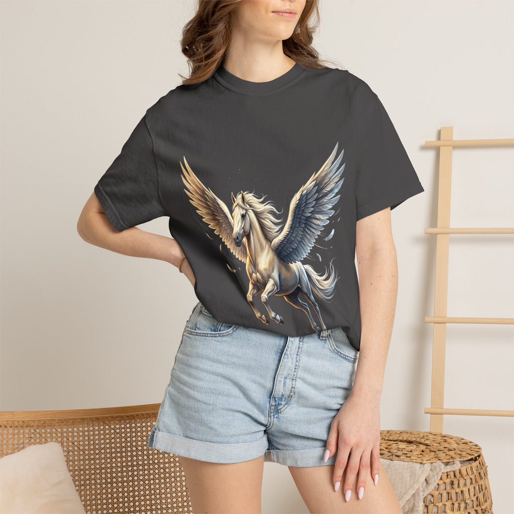 Majestic Pegasus Illustration T-shirt | Flying Horse Graphic Tee