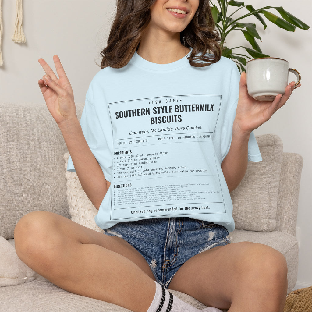 Southern Style Buttermilk Biscuits | Vintage Recipe Card T-Shirt — Black Ink