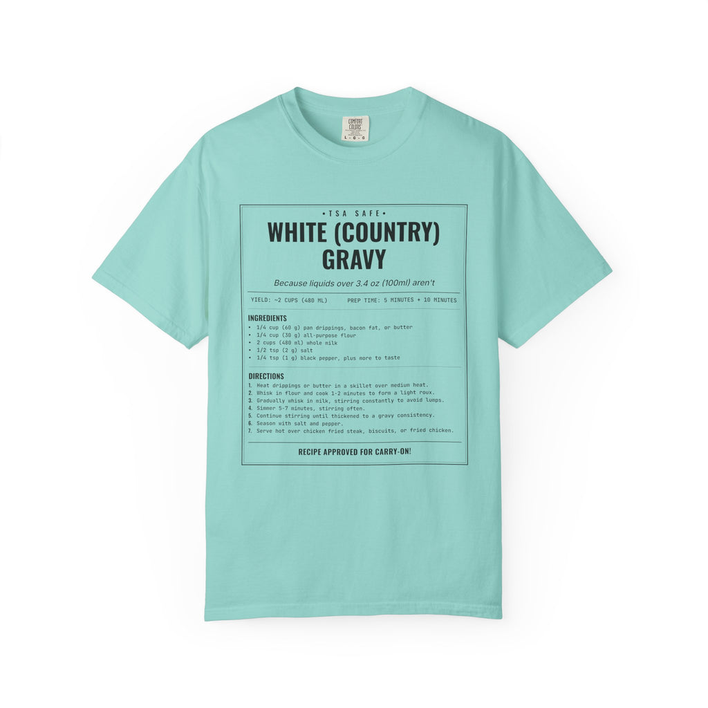 White Country Gravy | Vintage Recipe Card T-Shirt — Black Ink