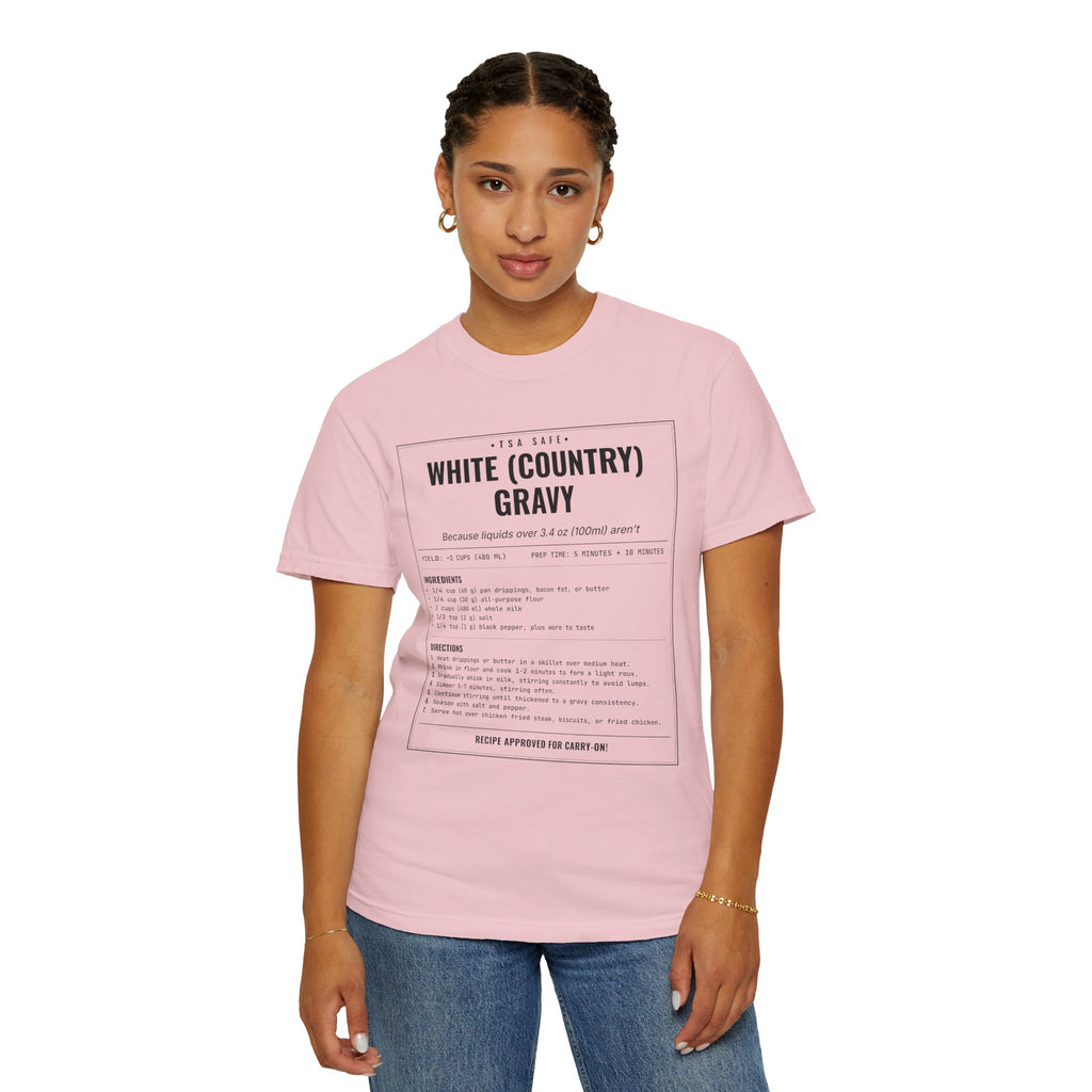 White Country Gravy | Vintage Recipe Card T-Shirt — Black Ink