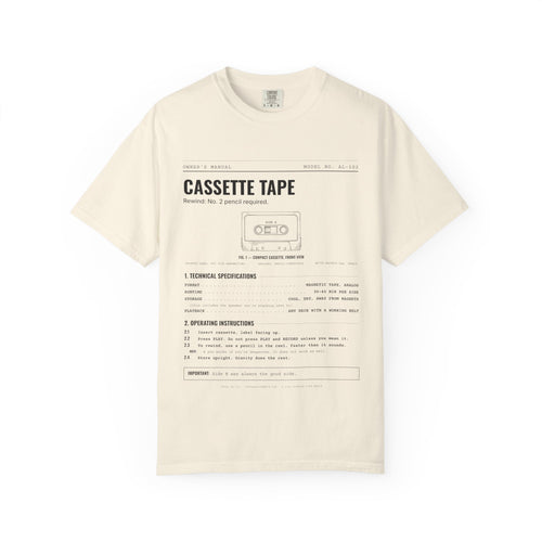 Cassette Tape Spec Sheet Shirt | Analog Life Vintage Tee in Ivory