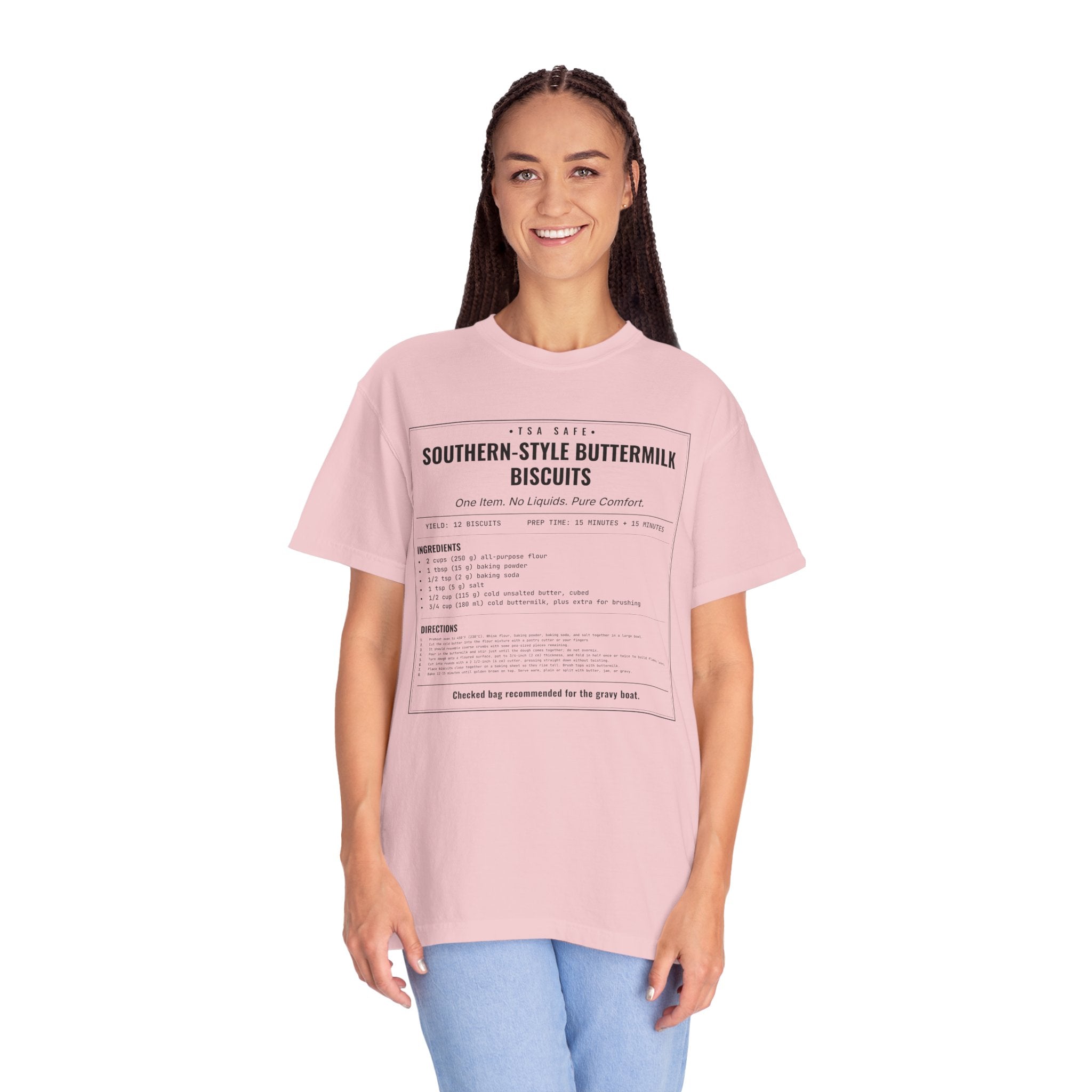 Southern Style Buttermilk Biscuits | Vintage Recipe Card T-Shirt — Black Ink