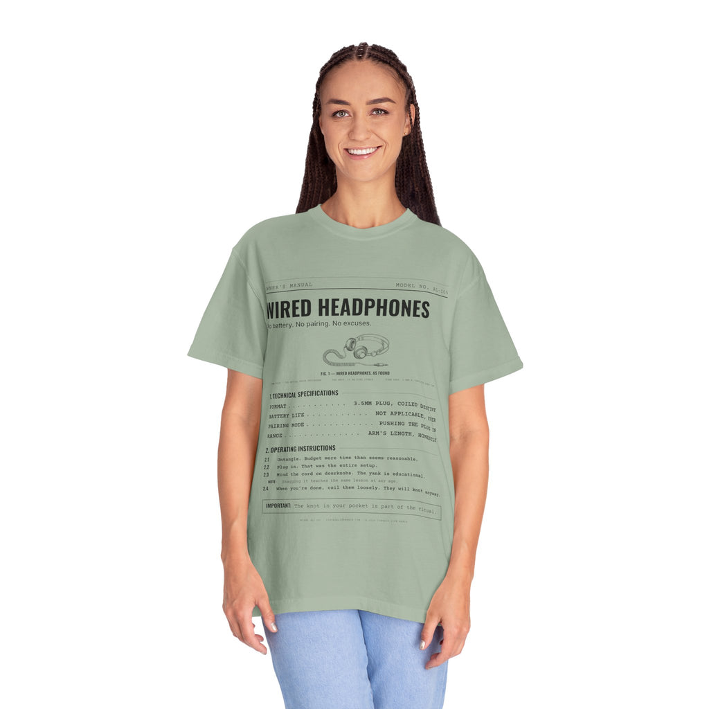 Wired Headphones Spec Sheet Shirt | Analog Life Vintage Tee