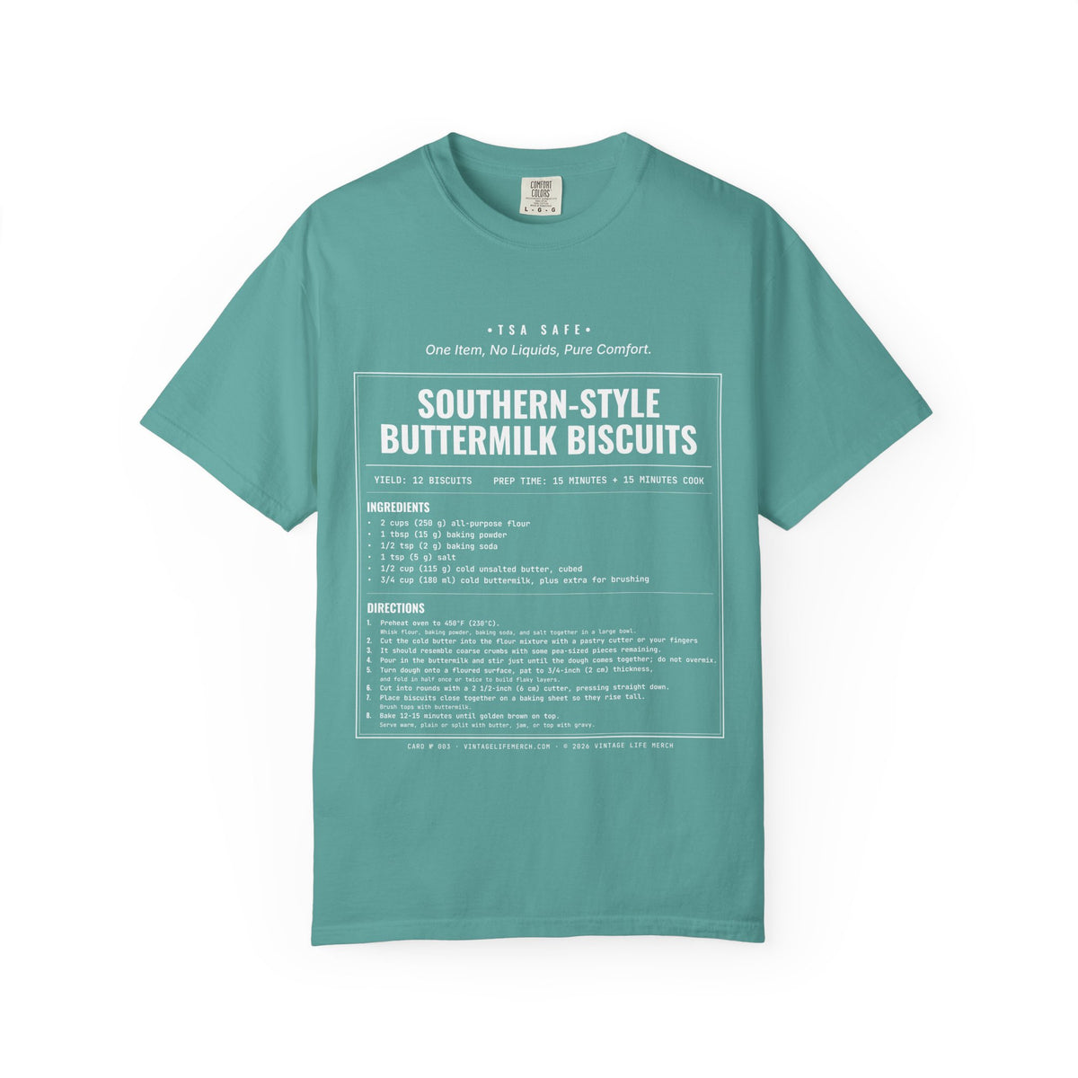 Buttermilk Biscuits Recipe Shirt | Southern Vintage Tee in Seafoam