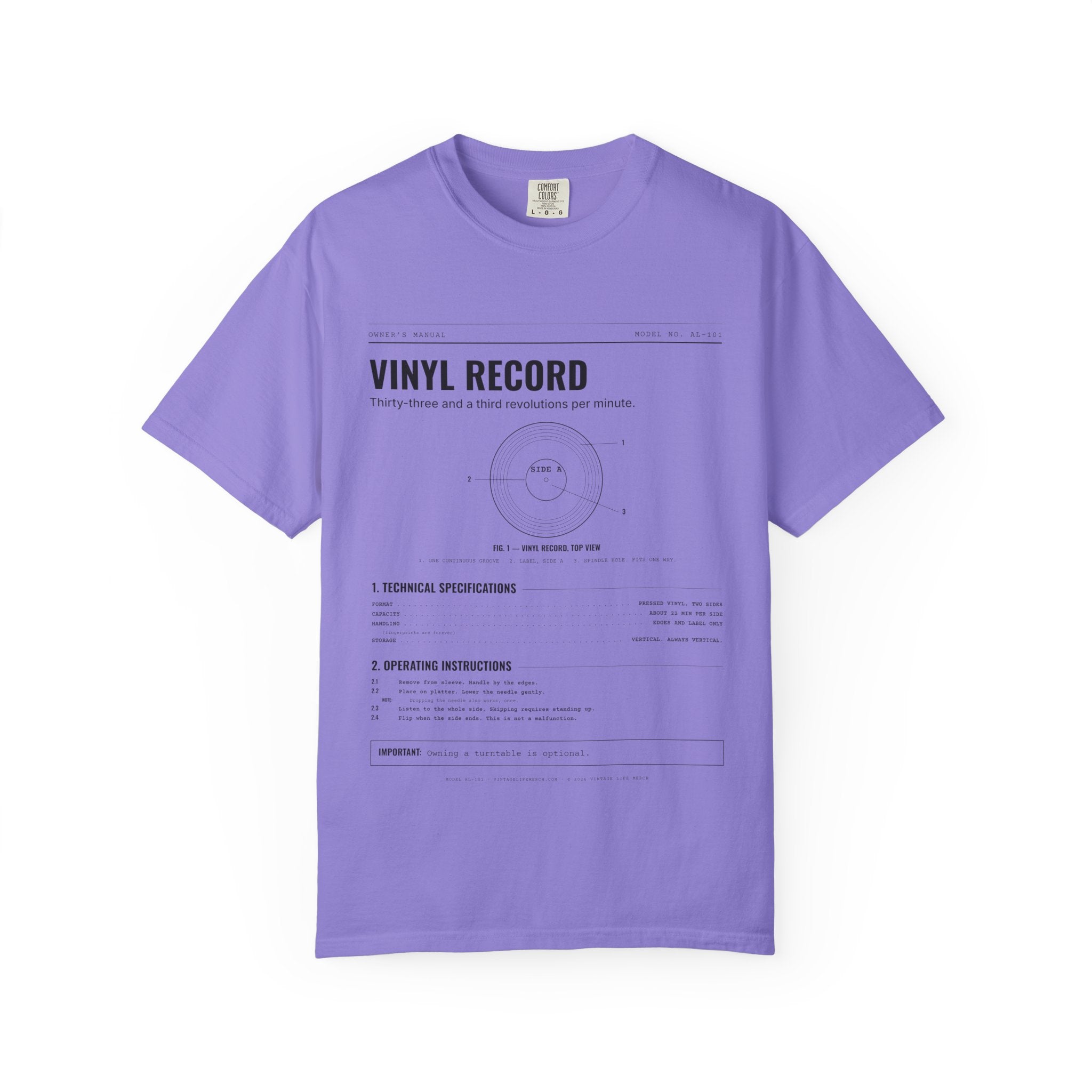 Vinyl Record Spec Sheet Shirt | Analog Life Vintage Tee