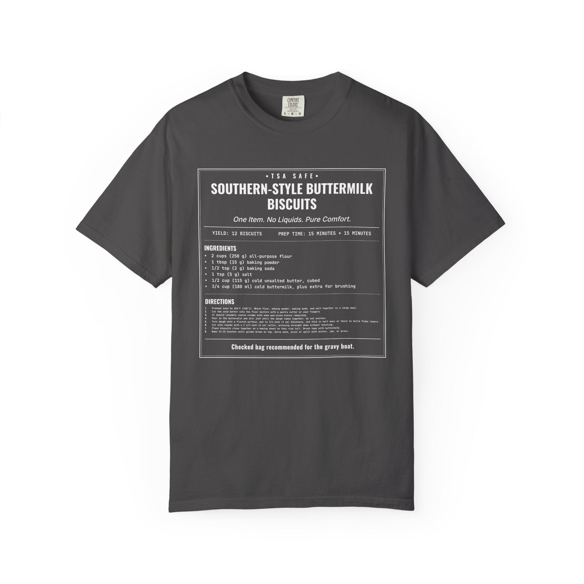 Southern Style Buttermilk Biscuits | Vintage Recipe Card T-Shirt — White Ink
