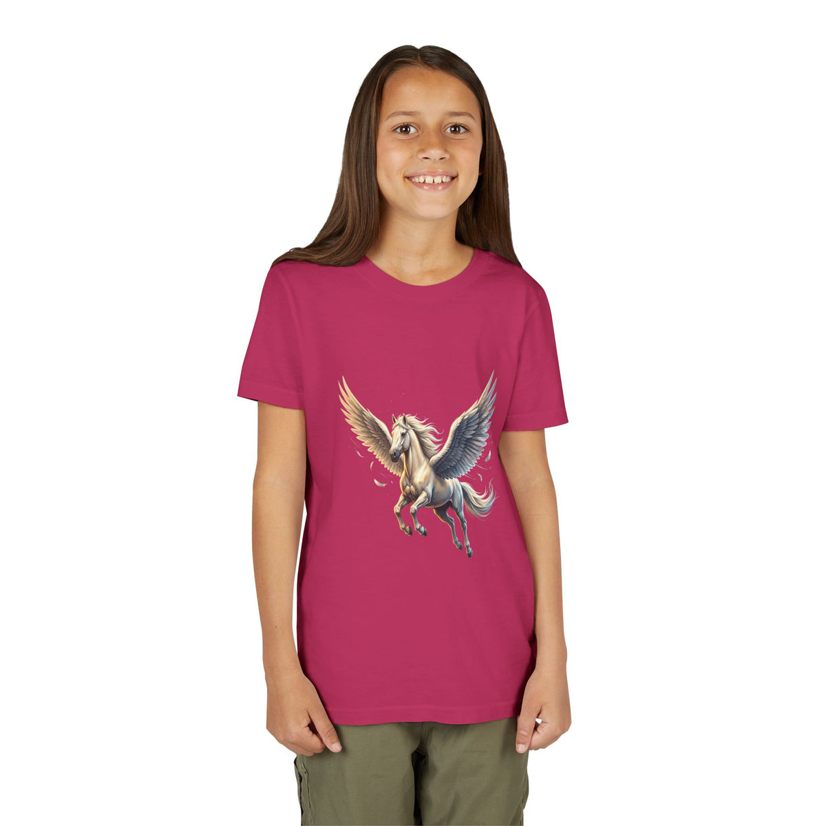 Majestic Pegasus Illustration Youth Tee | Flying Horse Graphic Tee