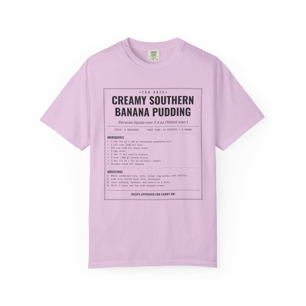 Creamy Southern Banana Pudding | Vintage Recipe Card T-Shirt — Black Ink