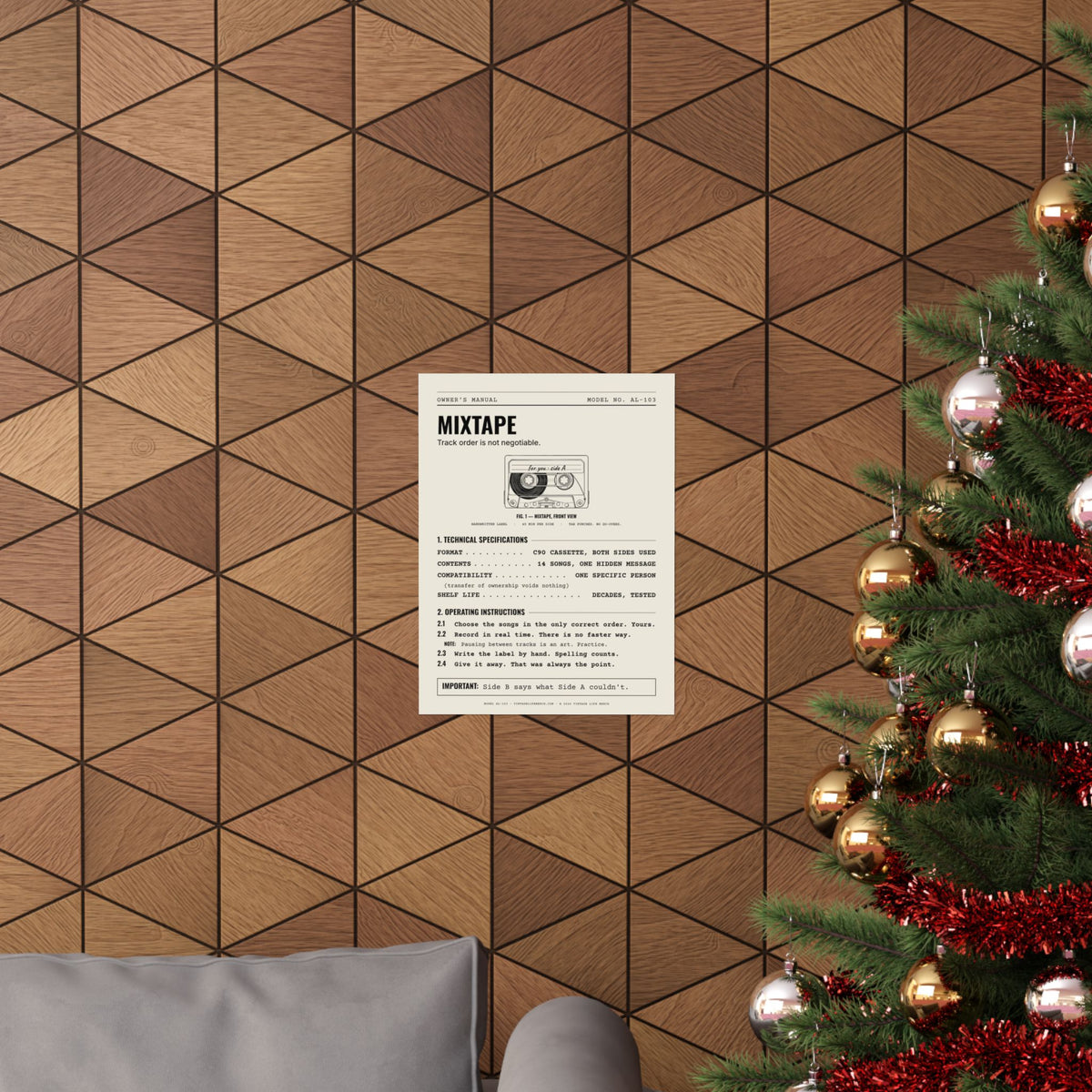 Mixtape Owner's Manual Poster | Retro Analog Life Wall Art