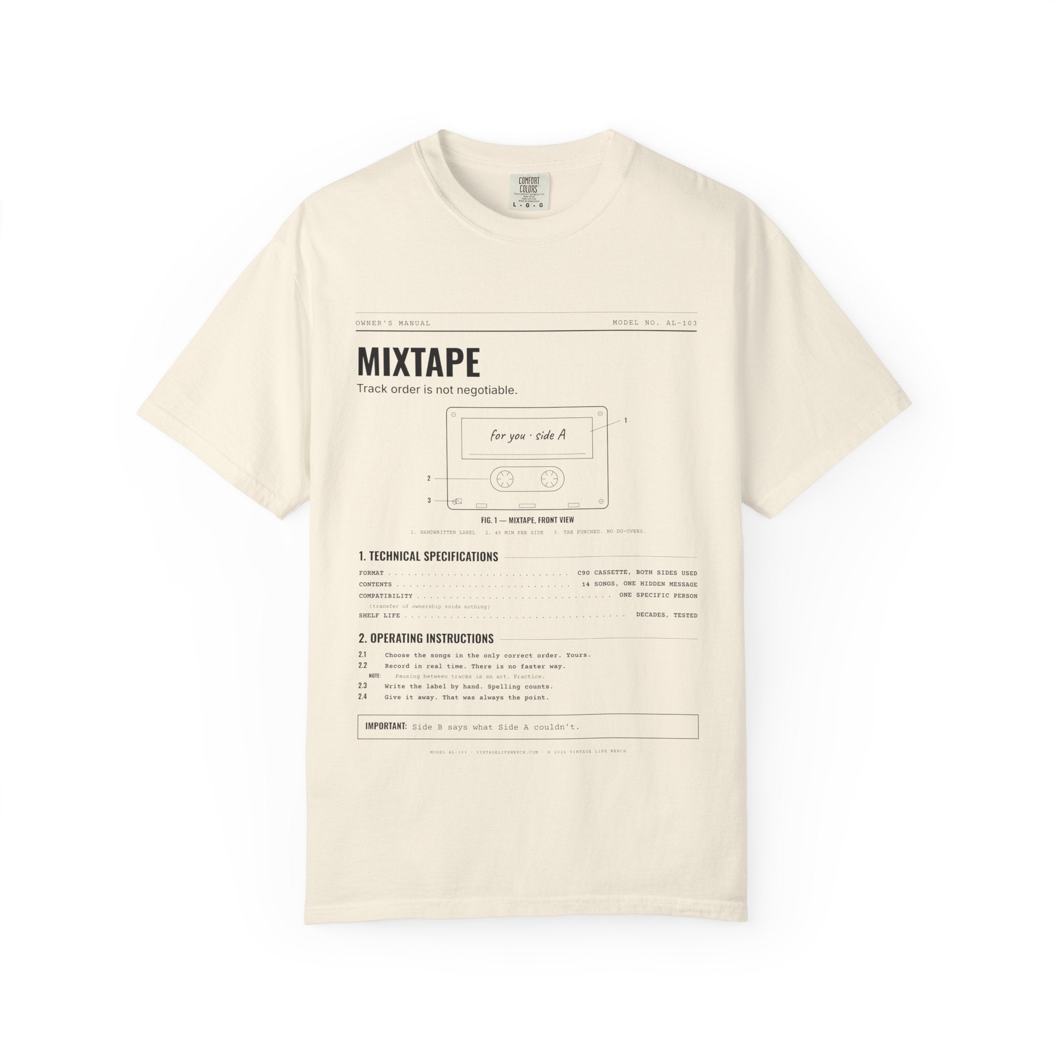 Mixtape Spec Sheet Shirt | Analog Life Vintage Tee
