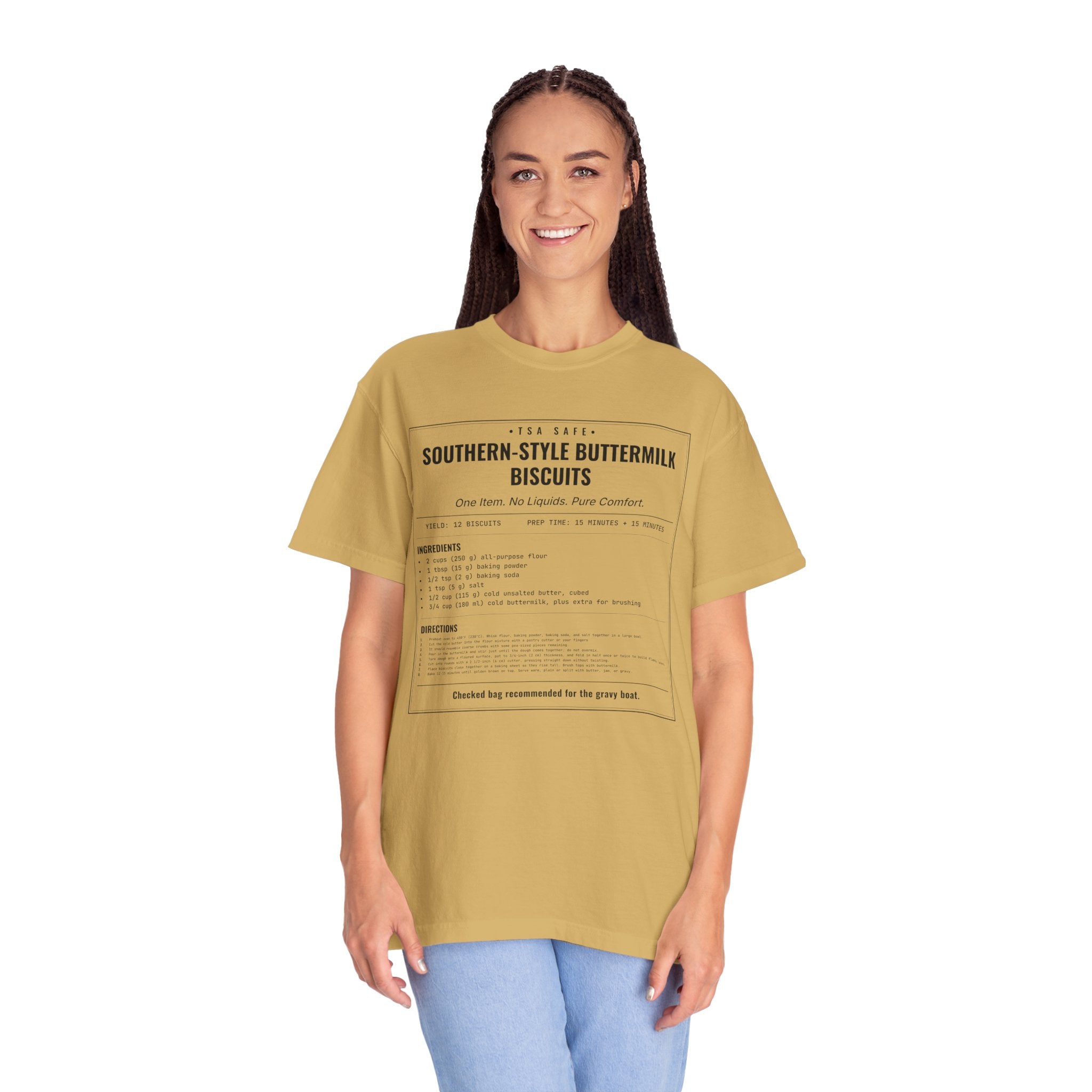 Southern Style Buttermilk Biscuits | Vintage Recipe Card T-Shirt — Black Ink