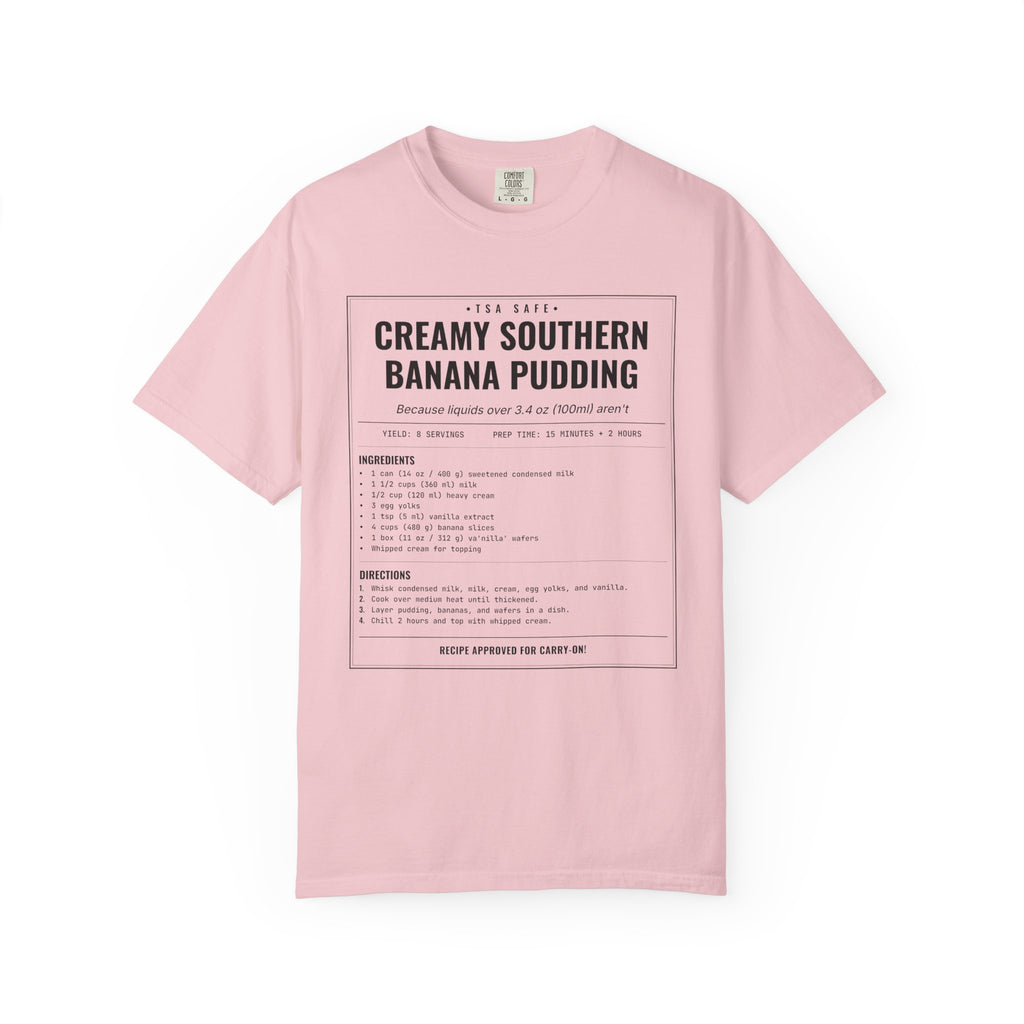 Creamy Southern Banana Pudding | Vintage Recipe Card T-Shirt — Black Ink