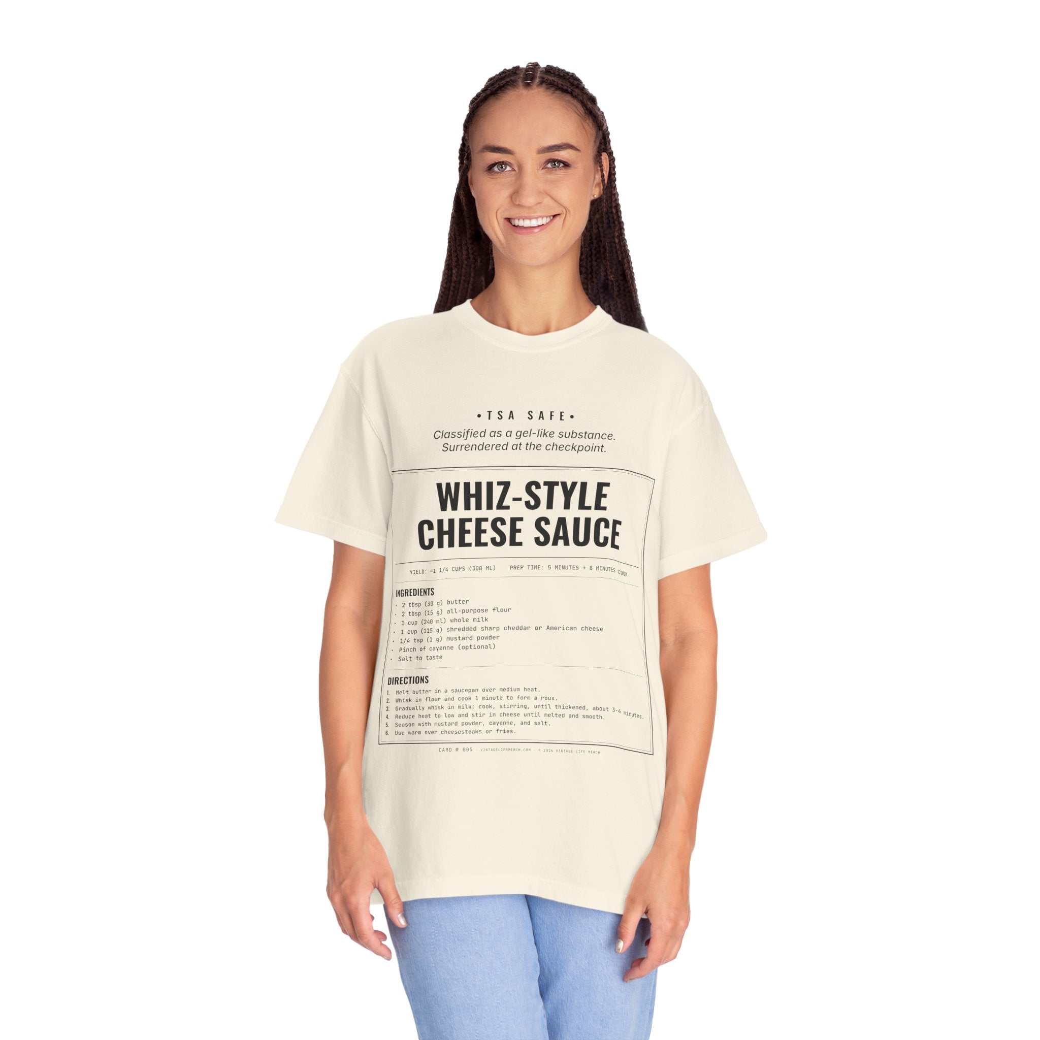 Whiz-Style Cheese Sauce Recipe Shirt | TSA Safe Vintage Tee