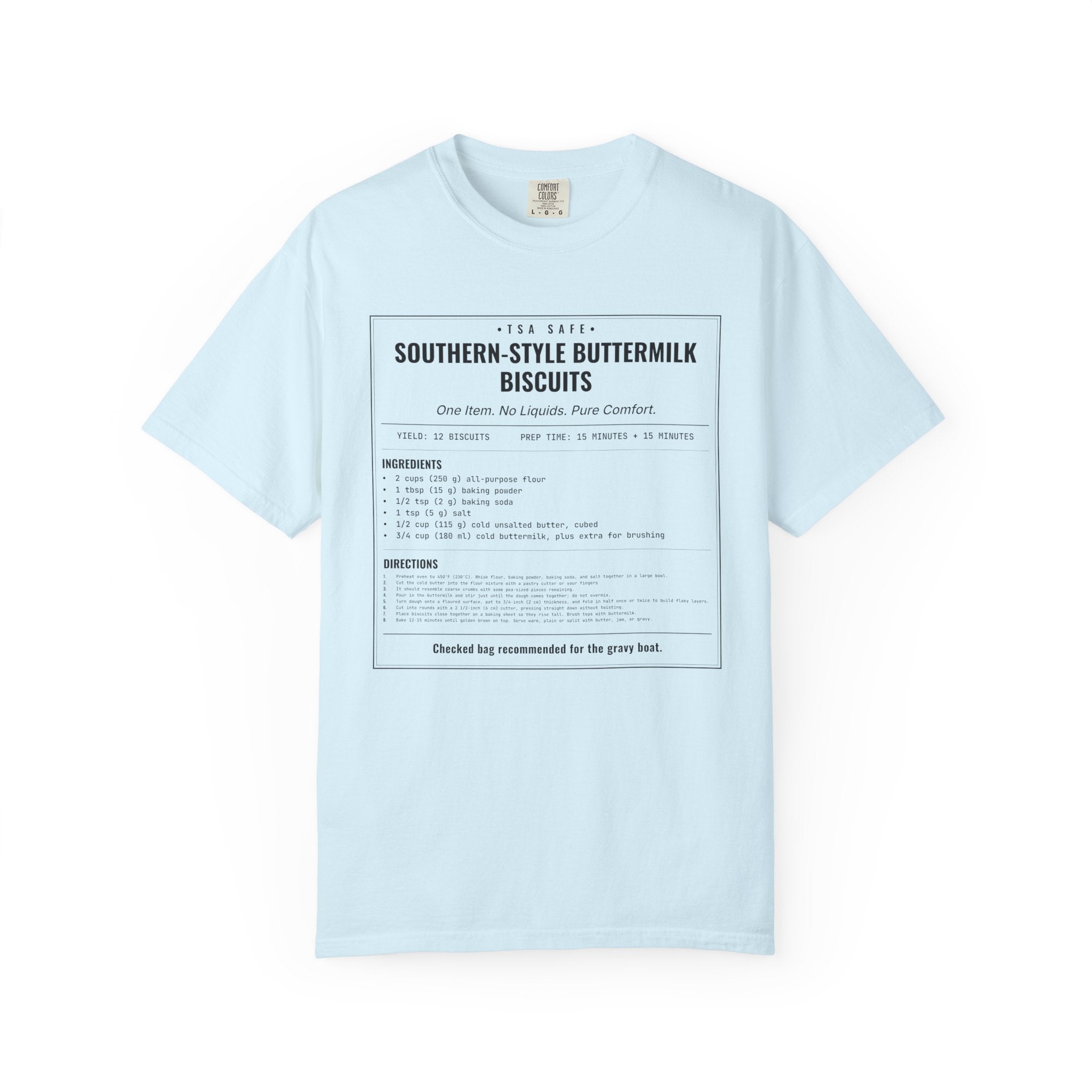 Southern Style Buttermilk Biscuits | Vintage Recipe Card T-Shirt — Black Ink