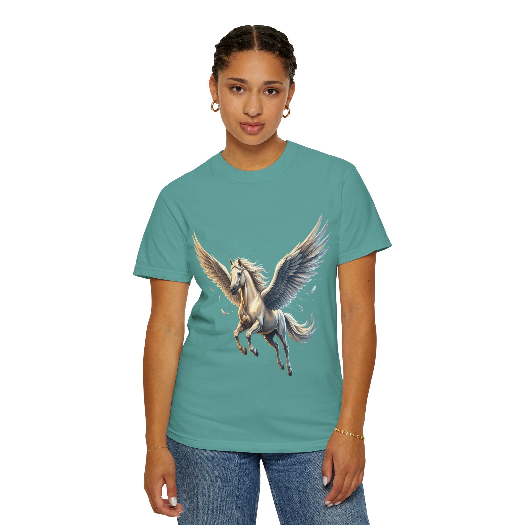 Majestic Pegasus Illustration T-shirt | Flying Horse Graphic Tee